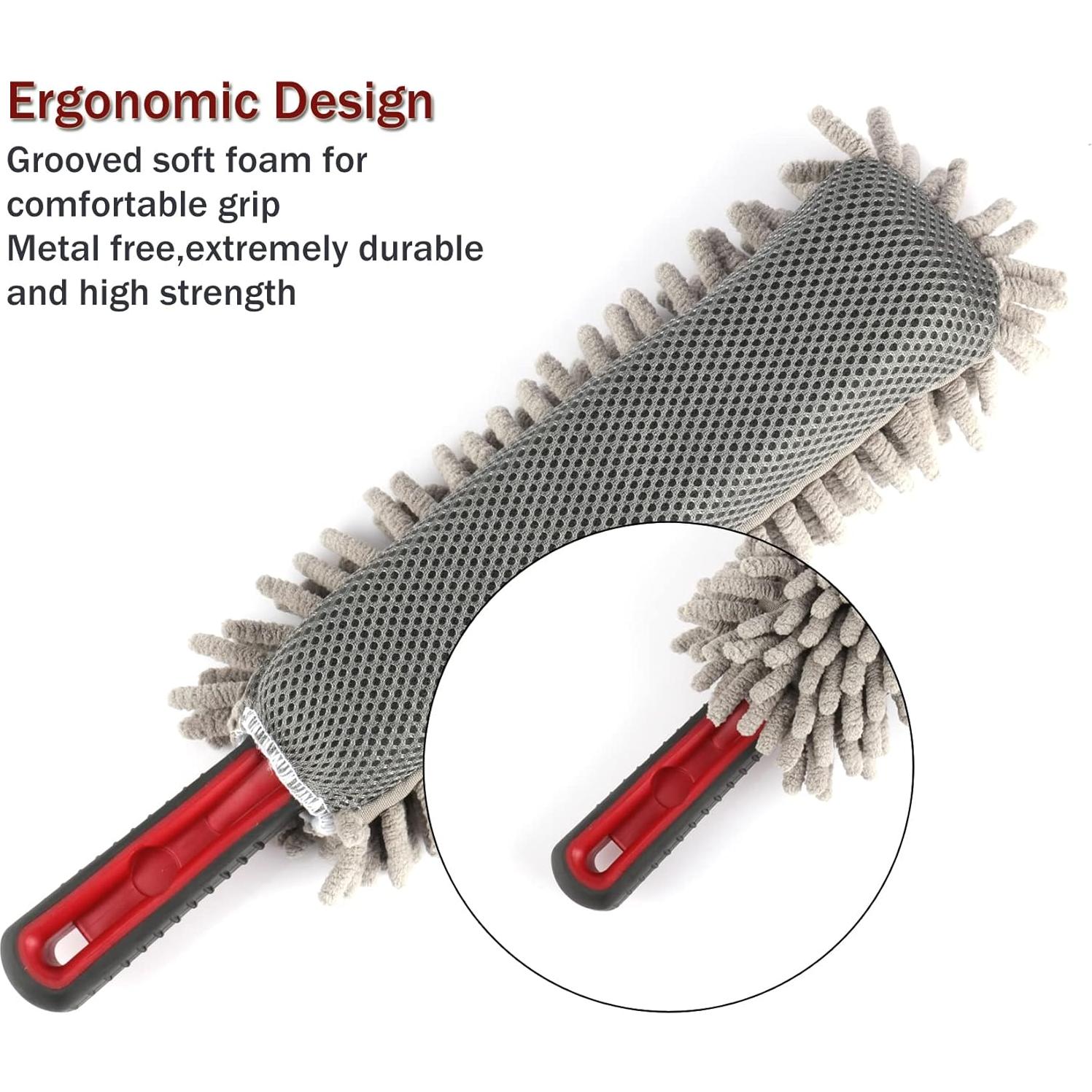 Duster Mini Amiss de Microfibra para Auto y Hogar - Gris