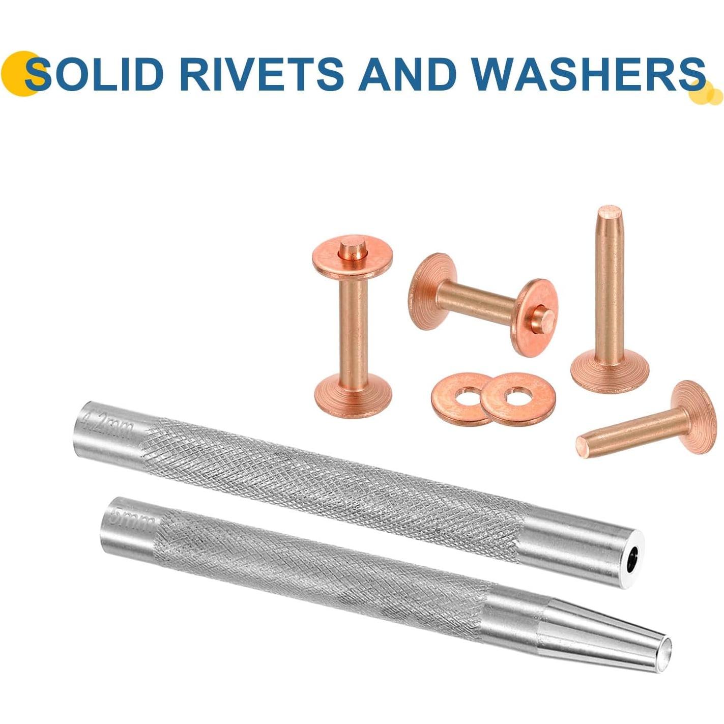 Remaches de Cobre uxcell 20 Set 9x3.3mm para Manualidades