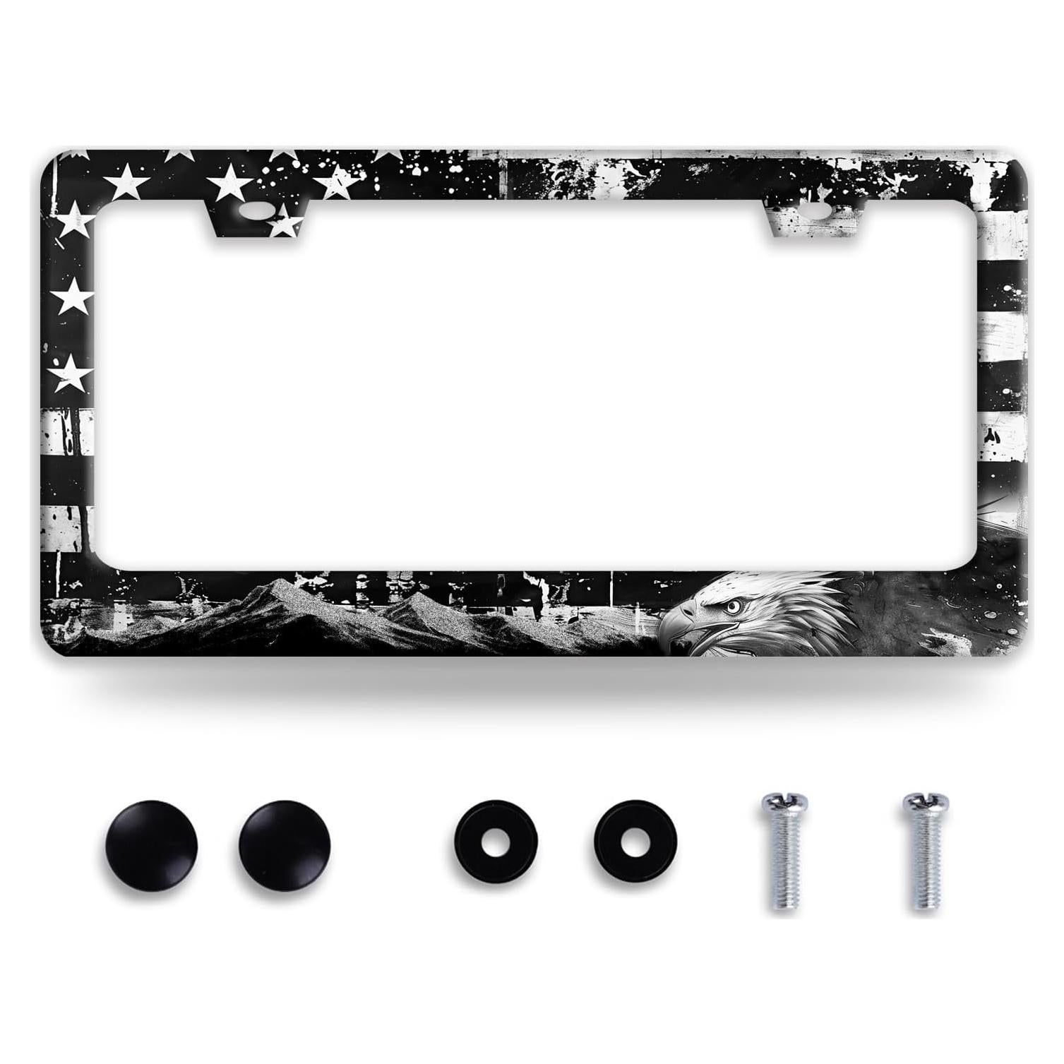 Marco de Placa de Licencia BRAGHRTED Bandera Americana 31x15 cm