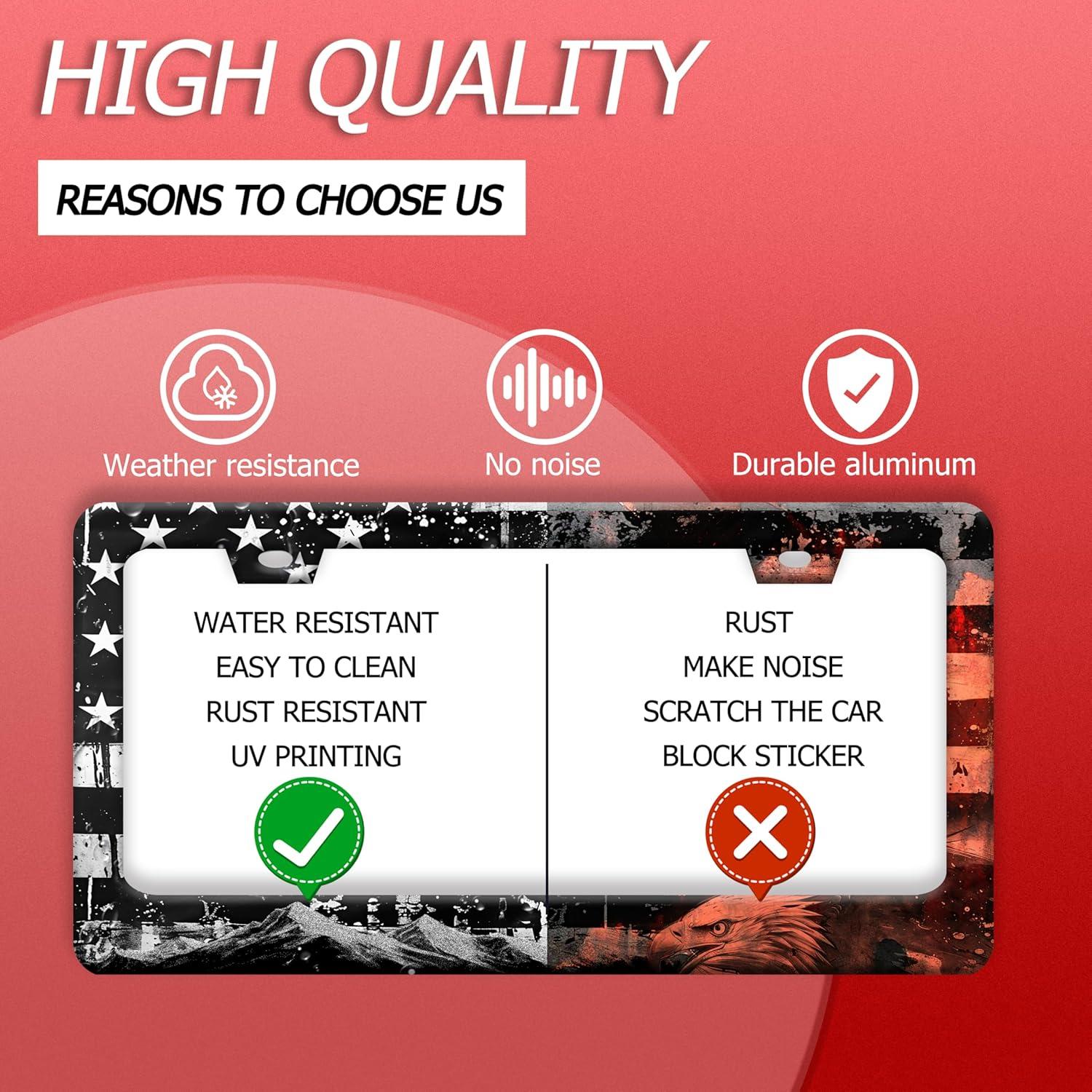 Marco de Placa de Licencia BRAGHRTED Bandera Americana 31x15 cm