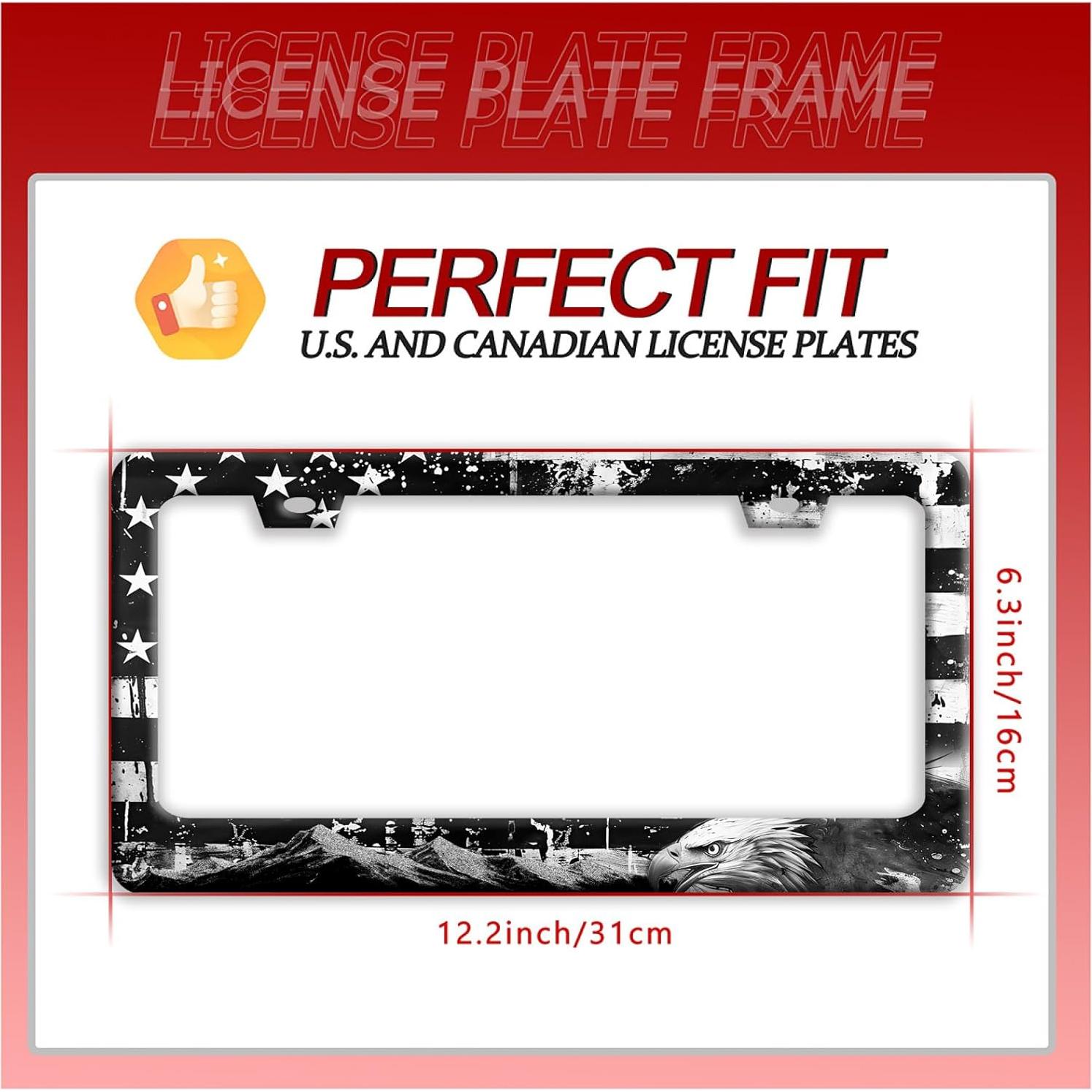 Marco de Placa de Licencia BRAGHRTED Bandera Americana 31x15 cm