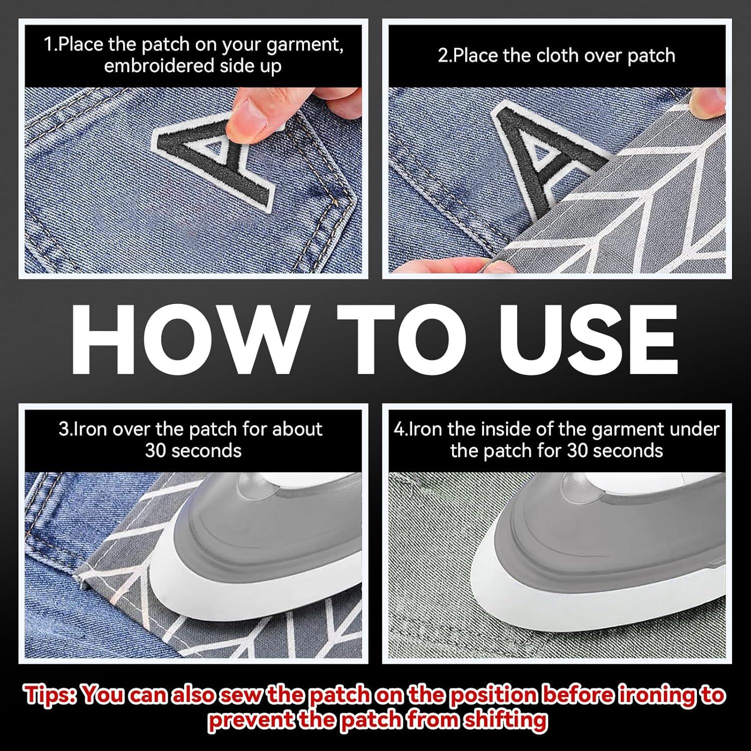 104 Piezas Parches Bordados Letras A-Z GUYI 3.81 cm Negro