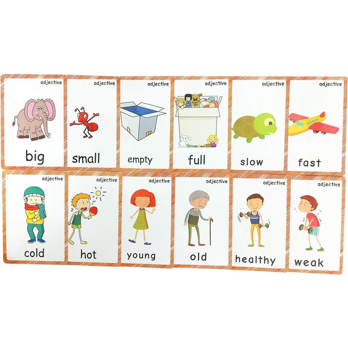 Juego de Tarjetas Educativas SANTSUN - 47 Adjetivos y Antónimos