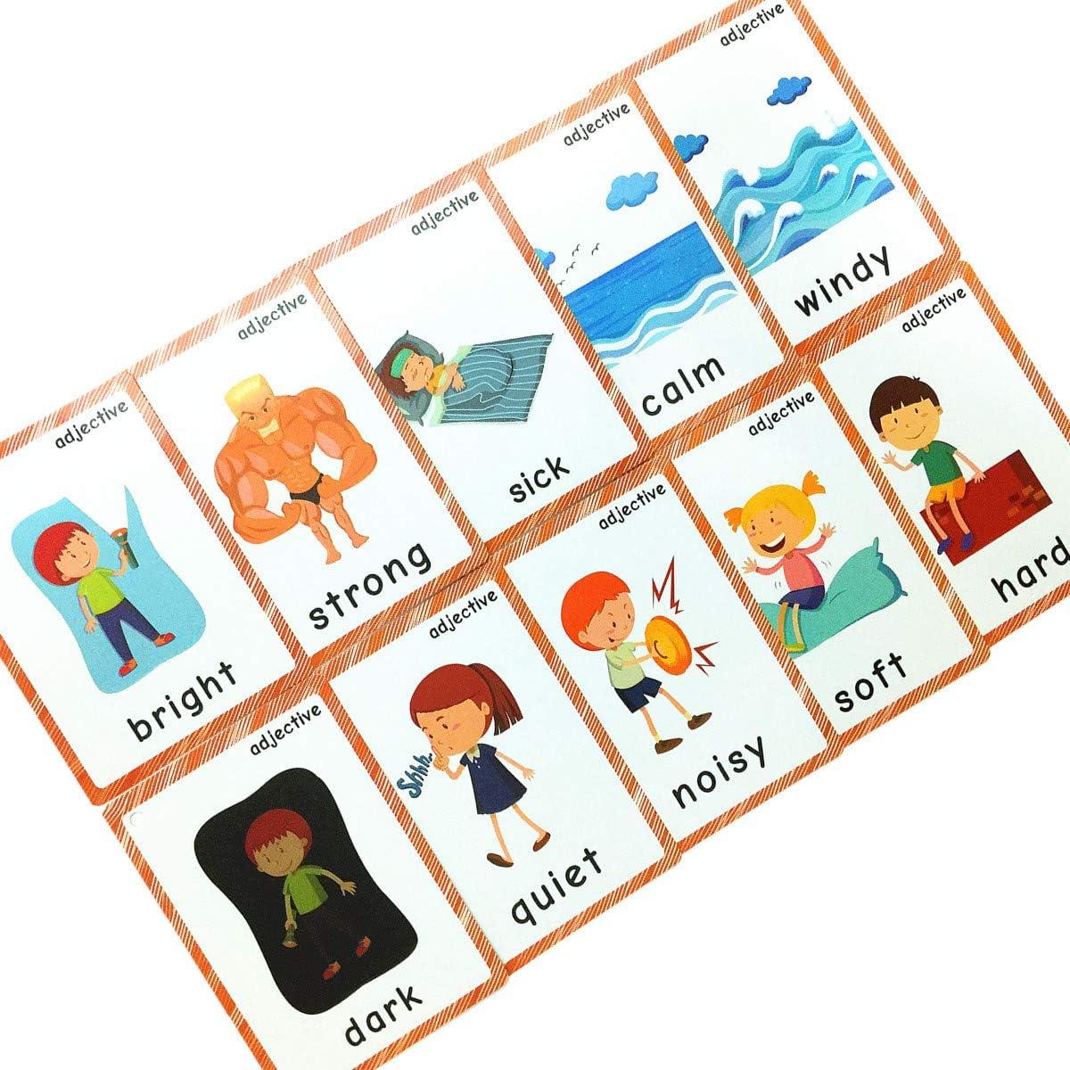 Juego de Tarjetas Educativas SANTSUN - 47 Adjetivos y Antónimos