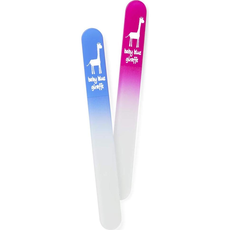 Lima de Uñas de Vidrio para Bebés Jirafa Azul Rosa 10x2cm