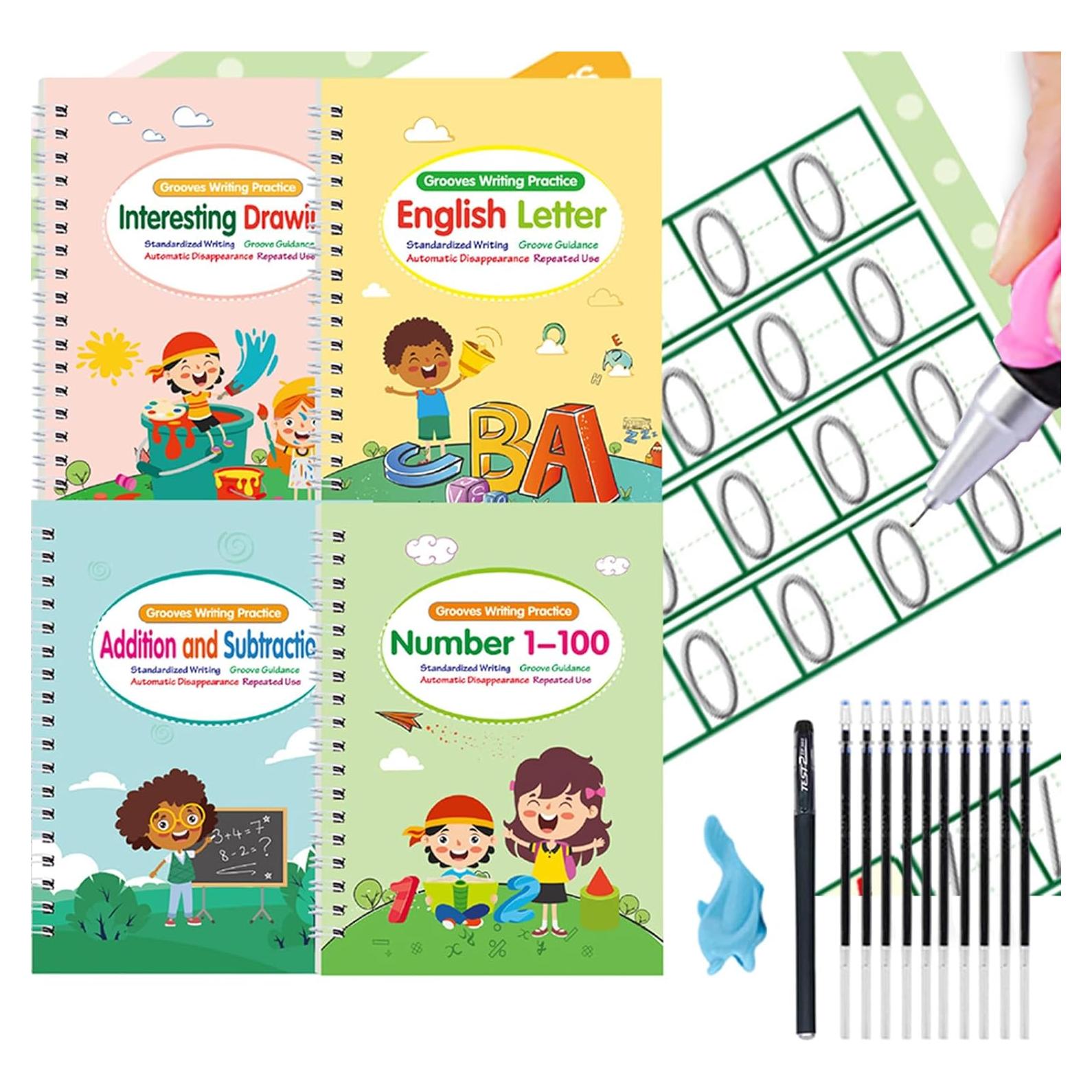 Cuadernos de Escritura Mágica SQRUIHAO para Niños 3-8 Años