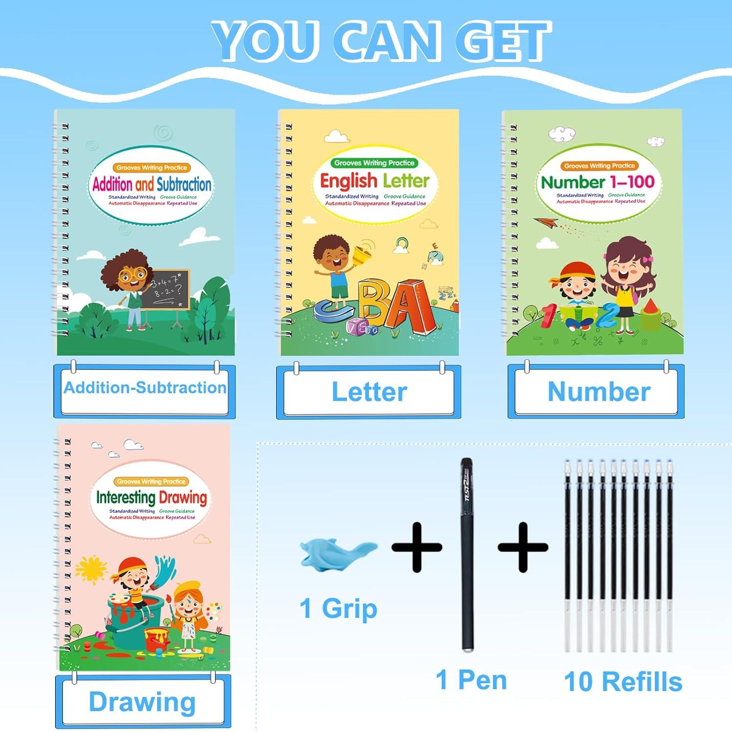 Cuadernos de Escritura Mágica SQRUIHAO para Niños 3-8 Años