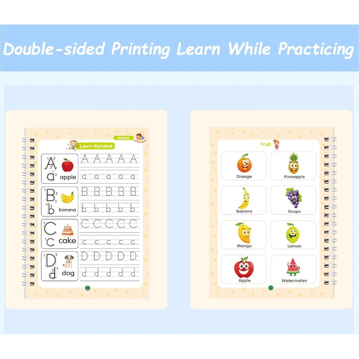 Cuadernos de Escritura Mágica SQRUIHAO para Niños 3-8 Años