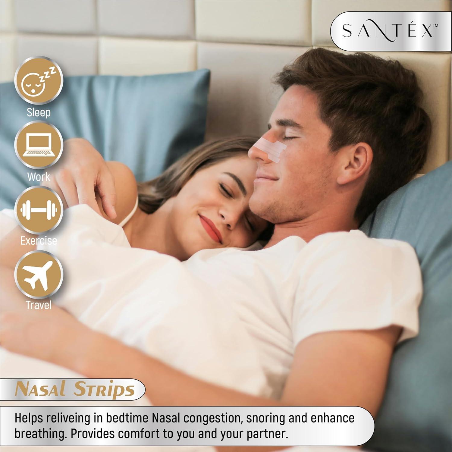 Tiras Nasales Santéx Medianas 45ct - Alivio Ronquidos y Congestión