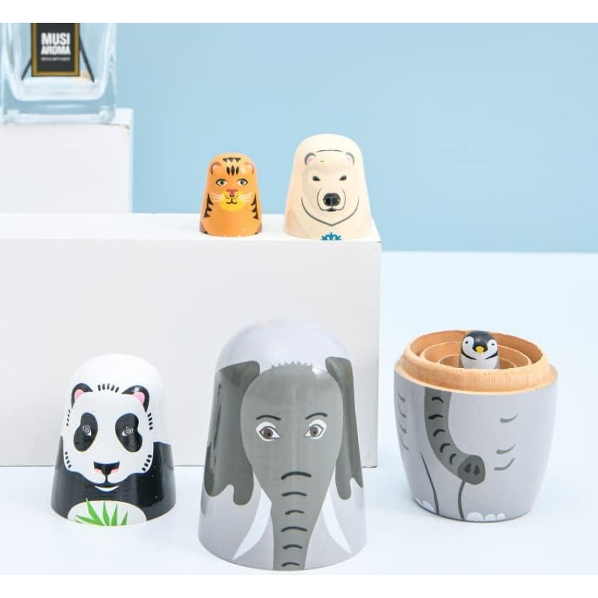 Muñecas Matryoshka Elefante Set de 5 Piezas de Madera