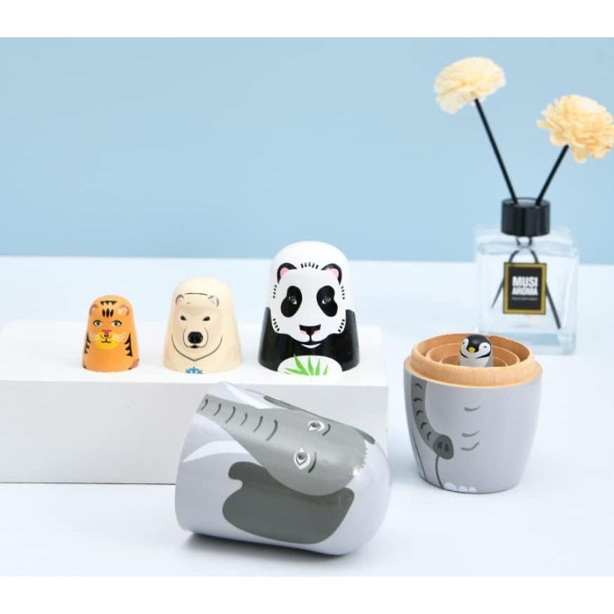 Muñecas Matryoshka Elefante Set de 5 Piezas de Madera