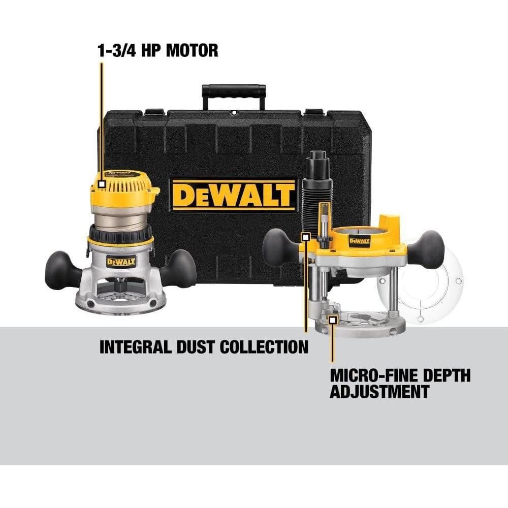 Router DEWALT DW616PK 1.75 HP Base Fija/Inmersión 11A