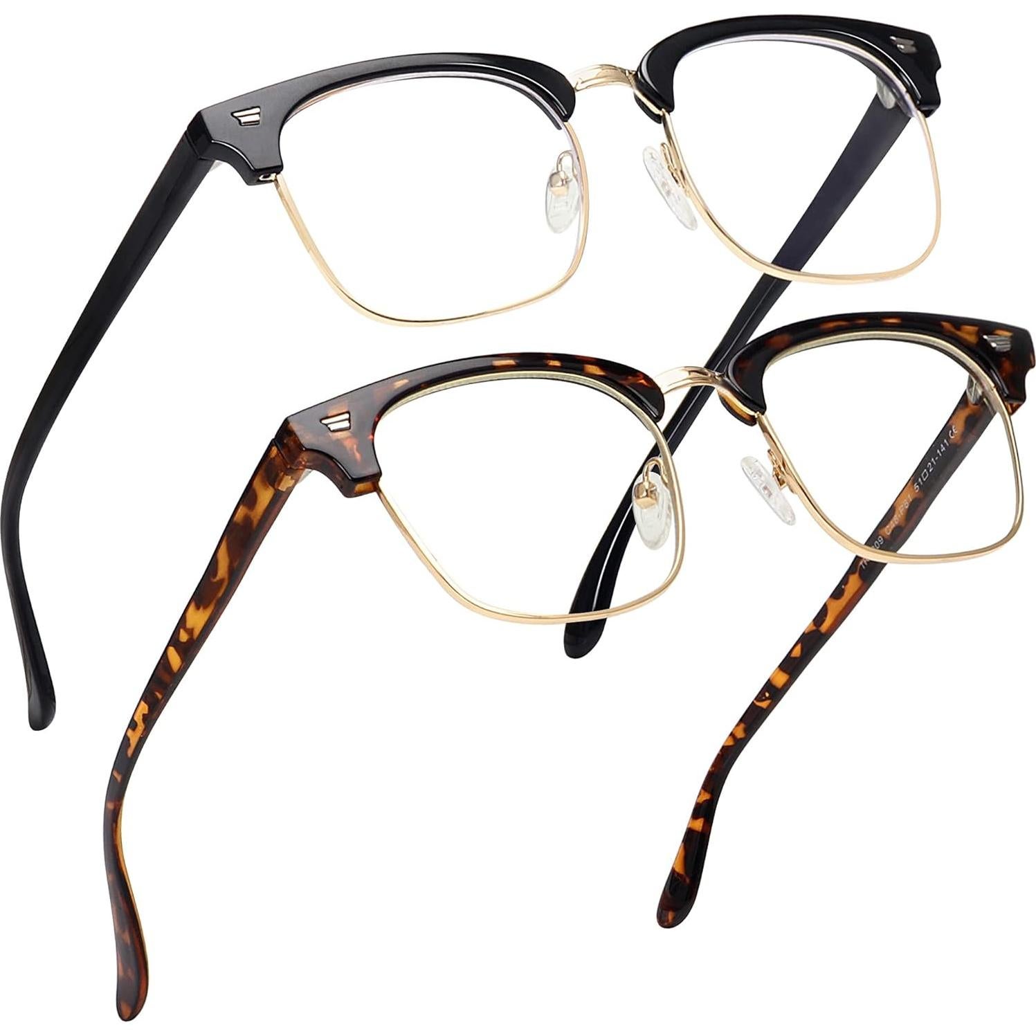 Gafas de Luz Azul MEETSUN 2 Pack Media Montura Anti-fatiga