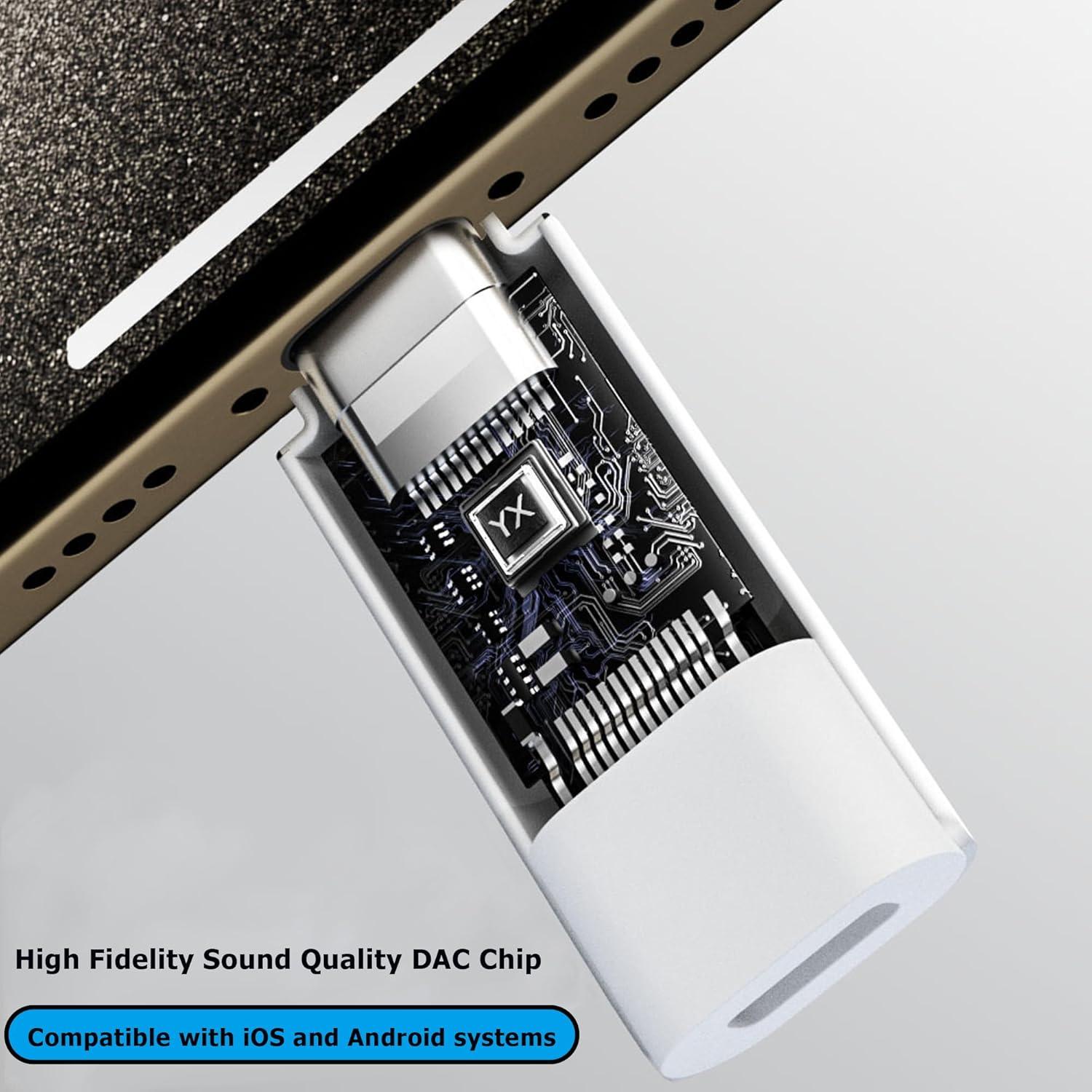 Adaptador de audio USB C a Lightning Shenzhenshiyoulanteerkeji - Blanco