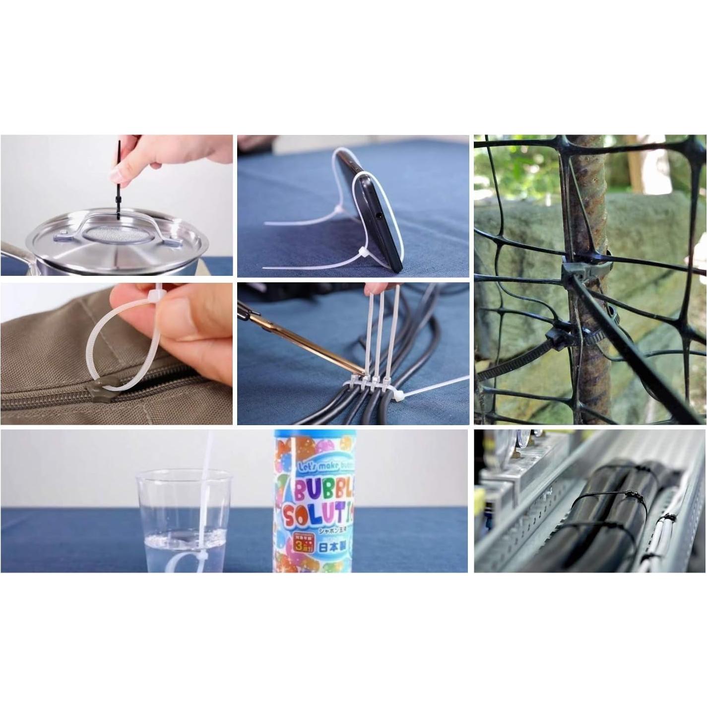 Bridas Blancas ALBO 8 Pulgadas 1000 Piezas 40 lb Nylon