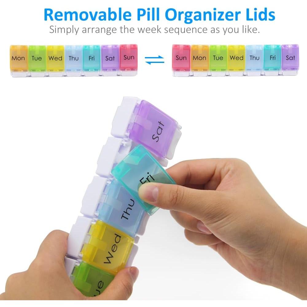 Organizador Semanal de Pastillas GOGOODA 2 Pcs 7 Días