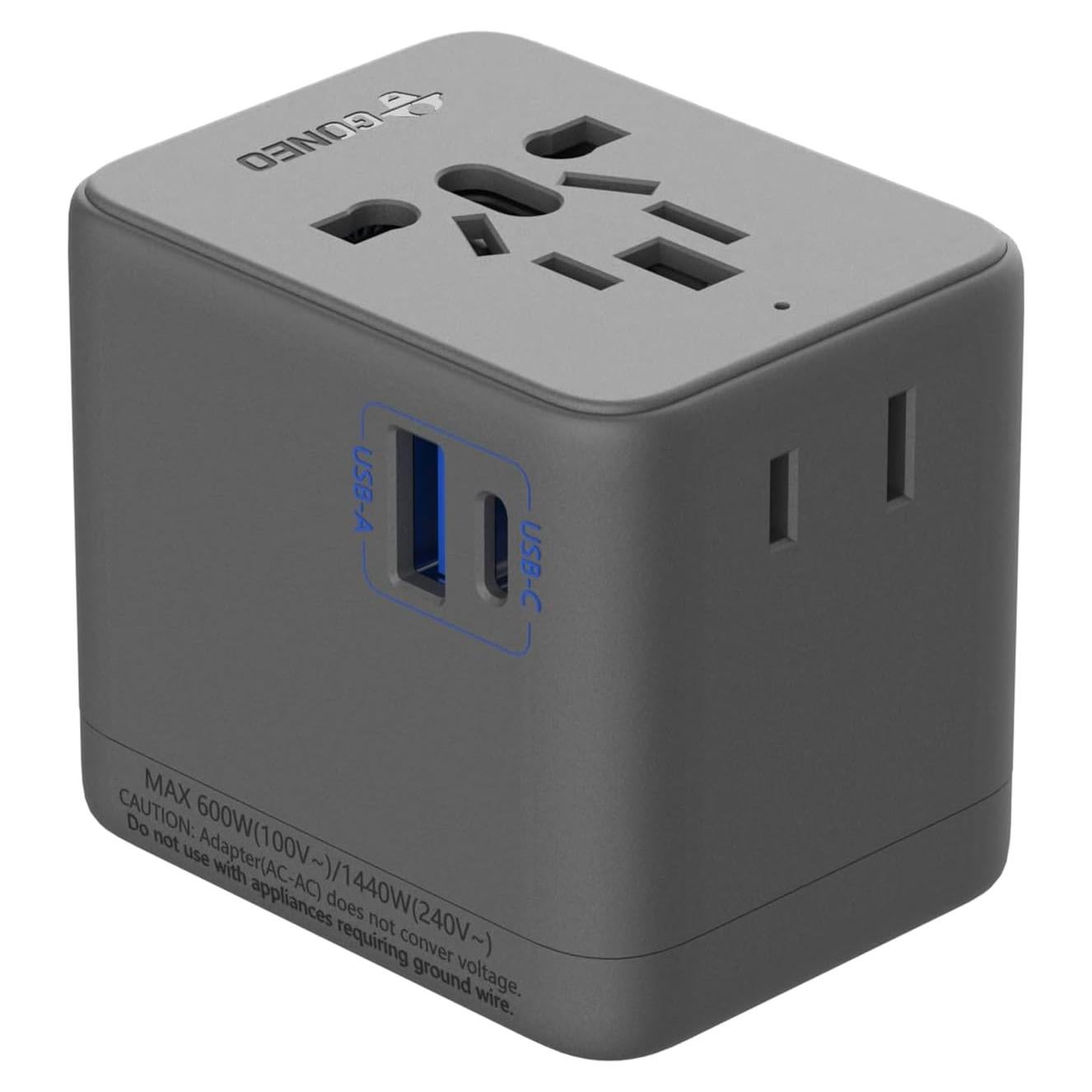 Adaptador de Viaje Universal GONEO 20W con USB C y A