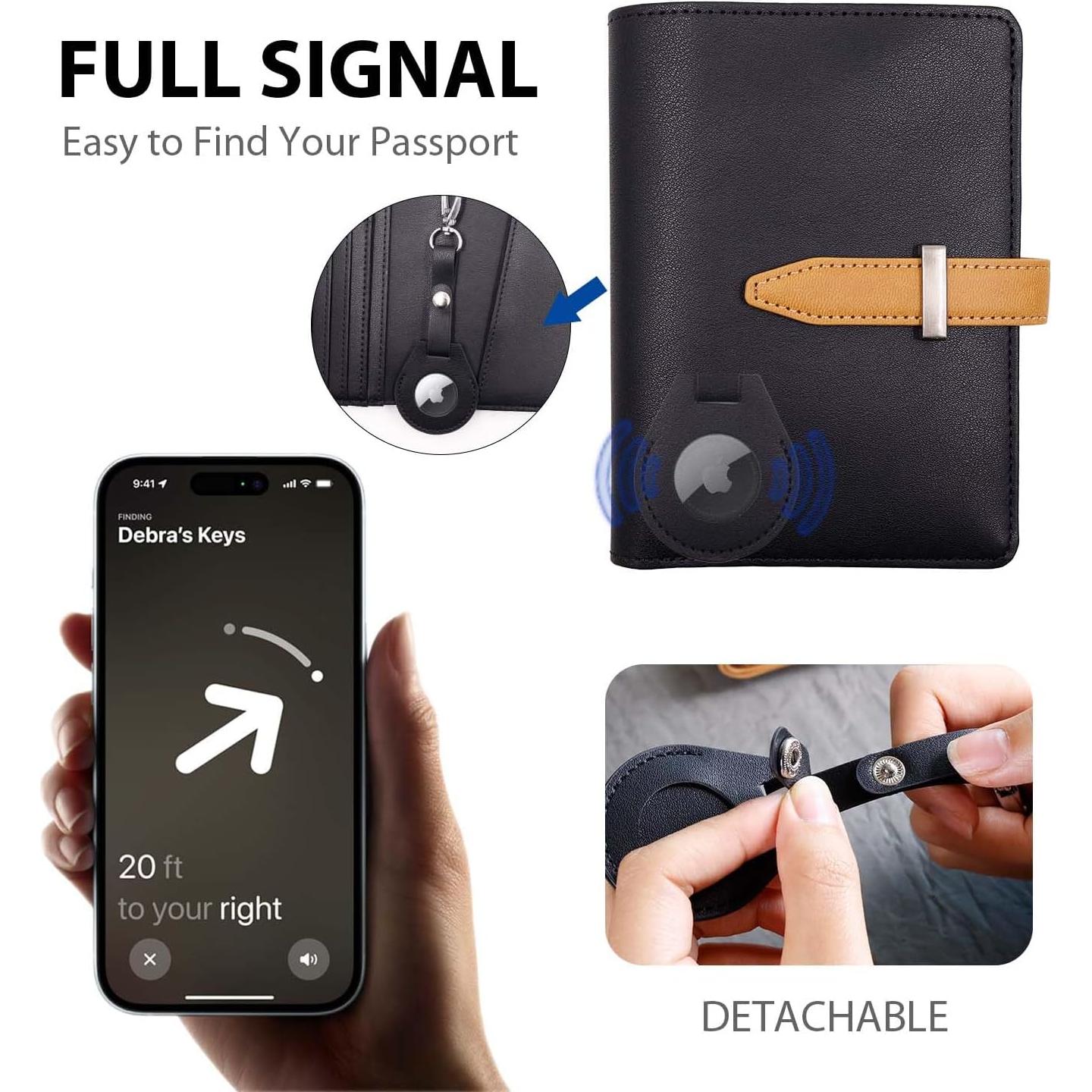 Cartera de Pasaporte Multifuncional Deziliao con Bloqueo RFID