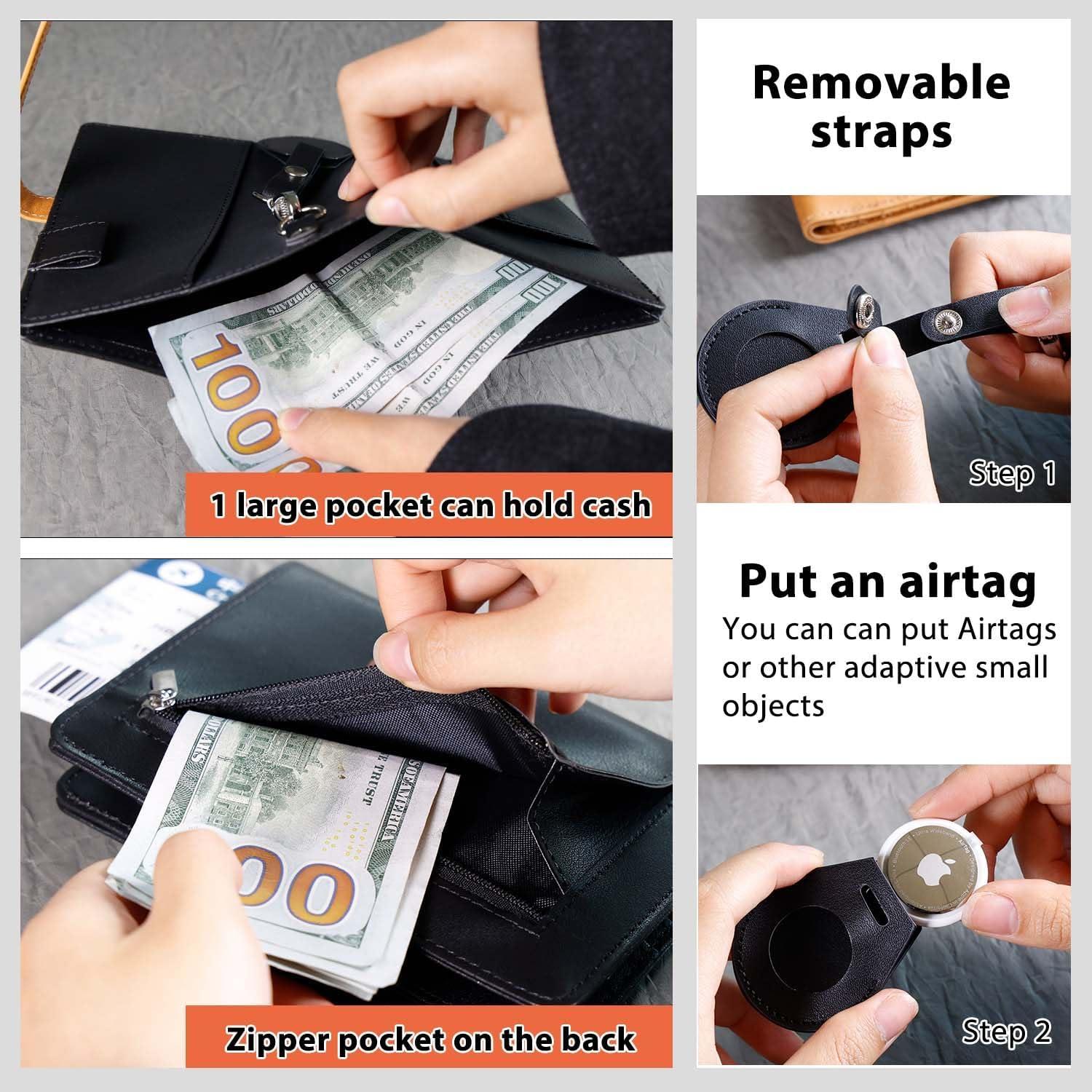 Cartera de Pasaporte Multifuncional Deziliao con Bloqueo RFID