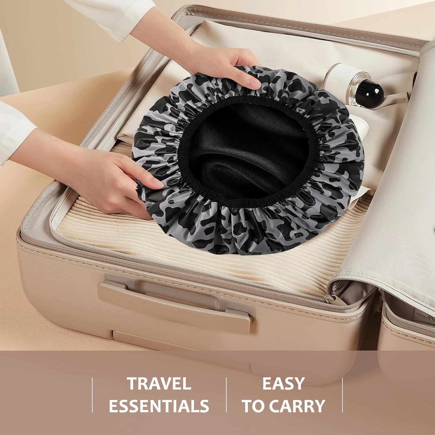 Gorro de Ducha Reutilizable YIZIJIZI Grande Vaca Negra