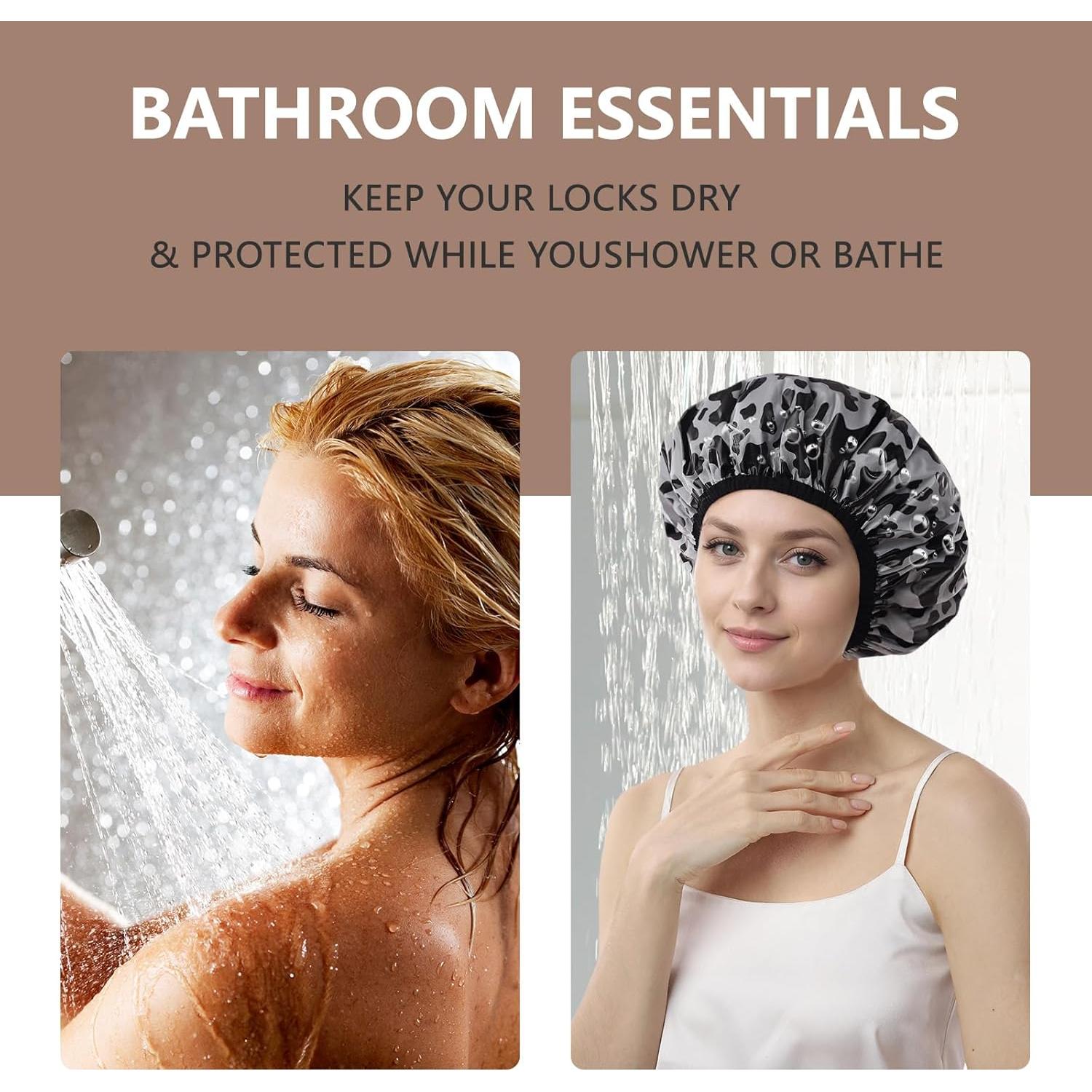 Gorro de Ducha Reutilizable YIZIJIZI Grande Vaca Negra