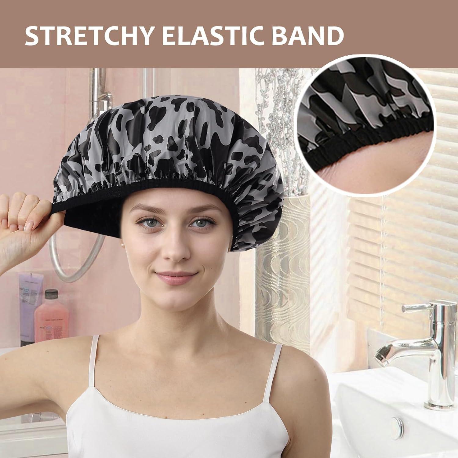 Gorro de Ducha Reutilizable YIZIJIZI Grande Vaca Negra