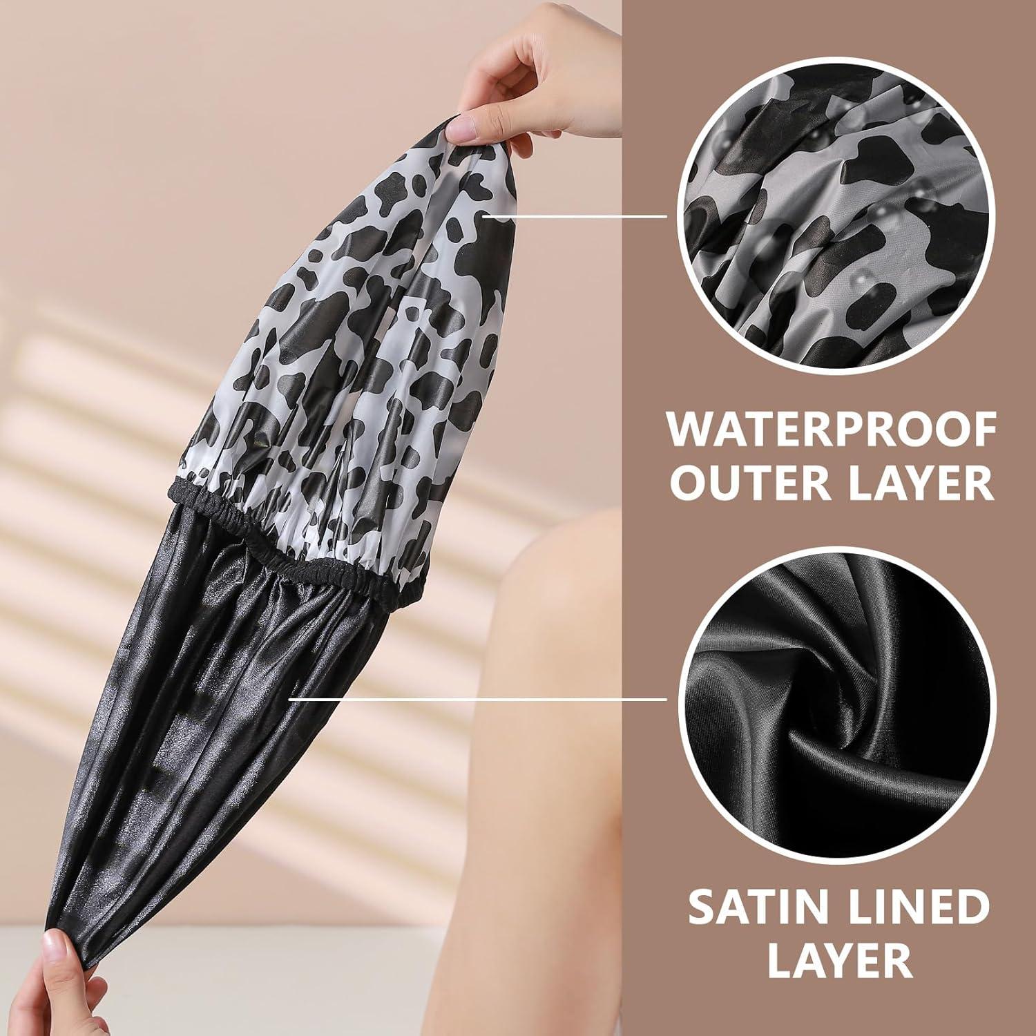 Gorro de Ducha Reutilizable YIZIJIZI Grande Vaca Negra