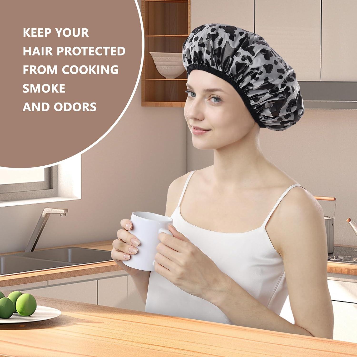 Gorro de Ducha Reutilizable YIZIJIZI Grande Vaca Negra