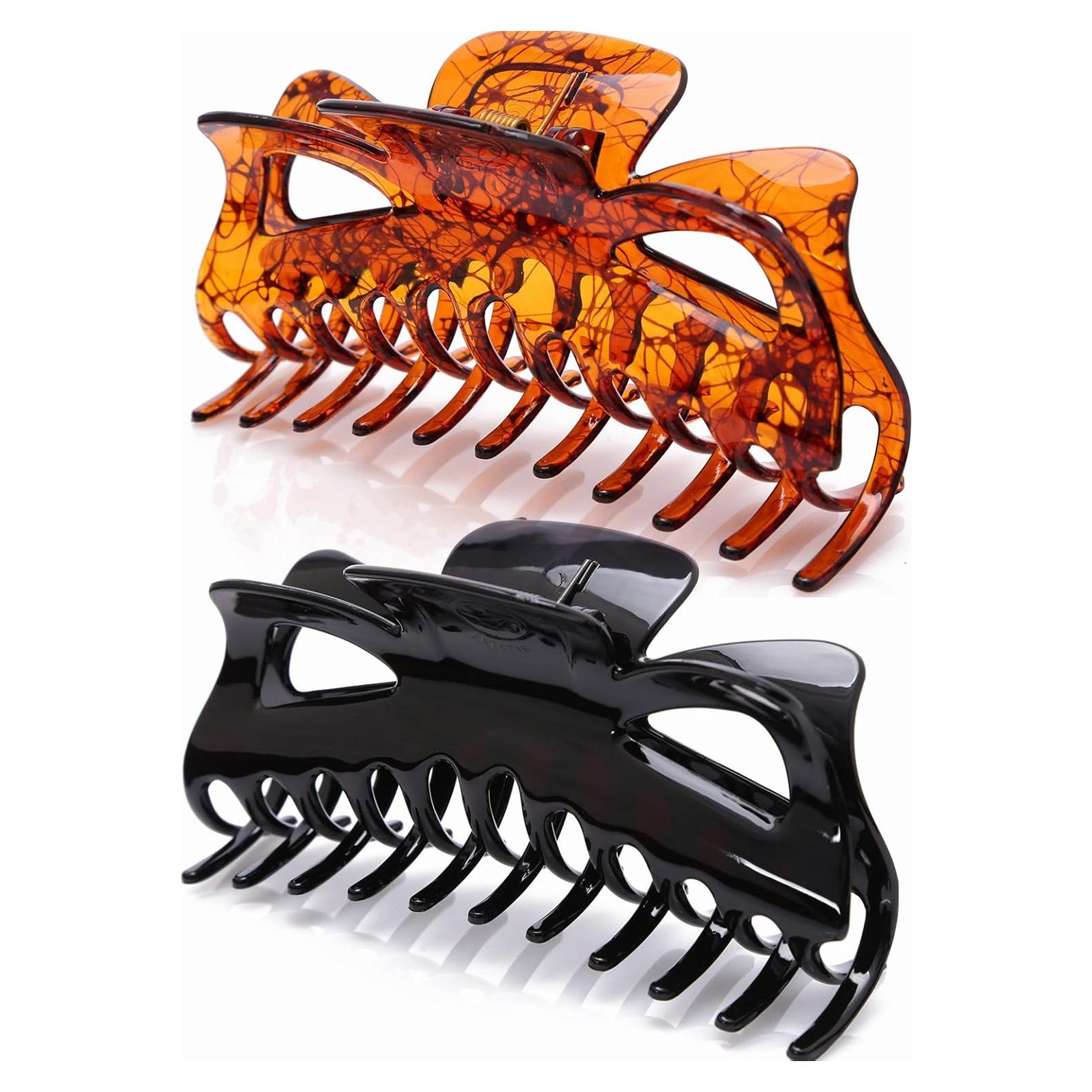 Pinzas de Pelo Jumbo Prettyou, Clips de Garra, Paquete de 2