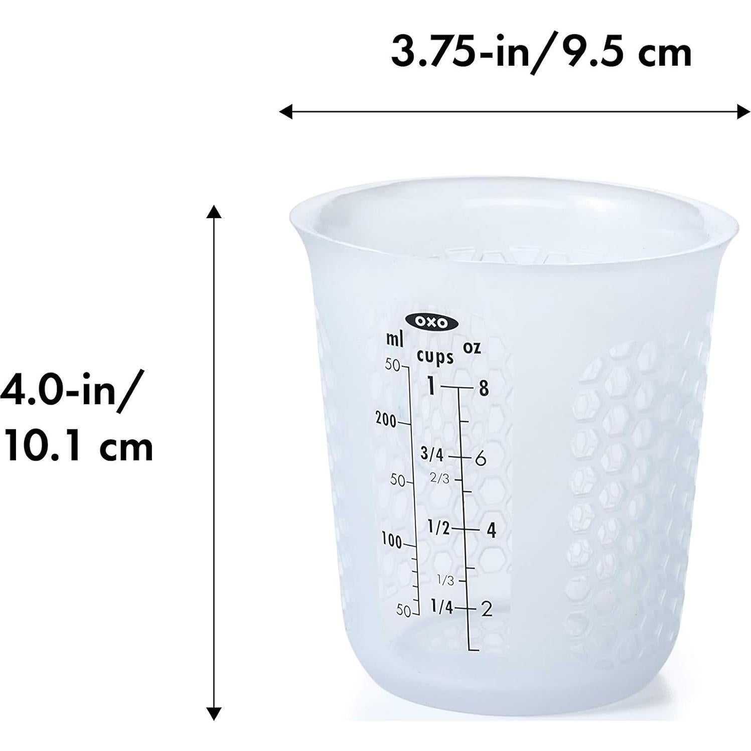 Taza Medidora de Silicona OXO 1 Taza 237ml Transparente