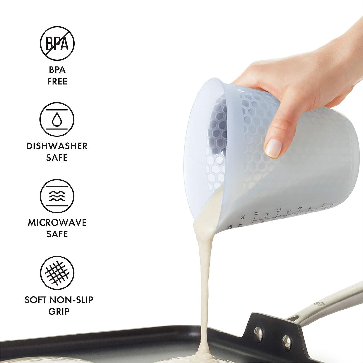 Taza Medidora de Silicona OXO 1 Taza 237ml Transparente