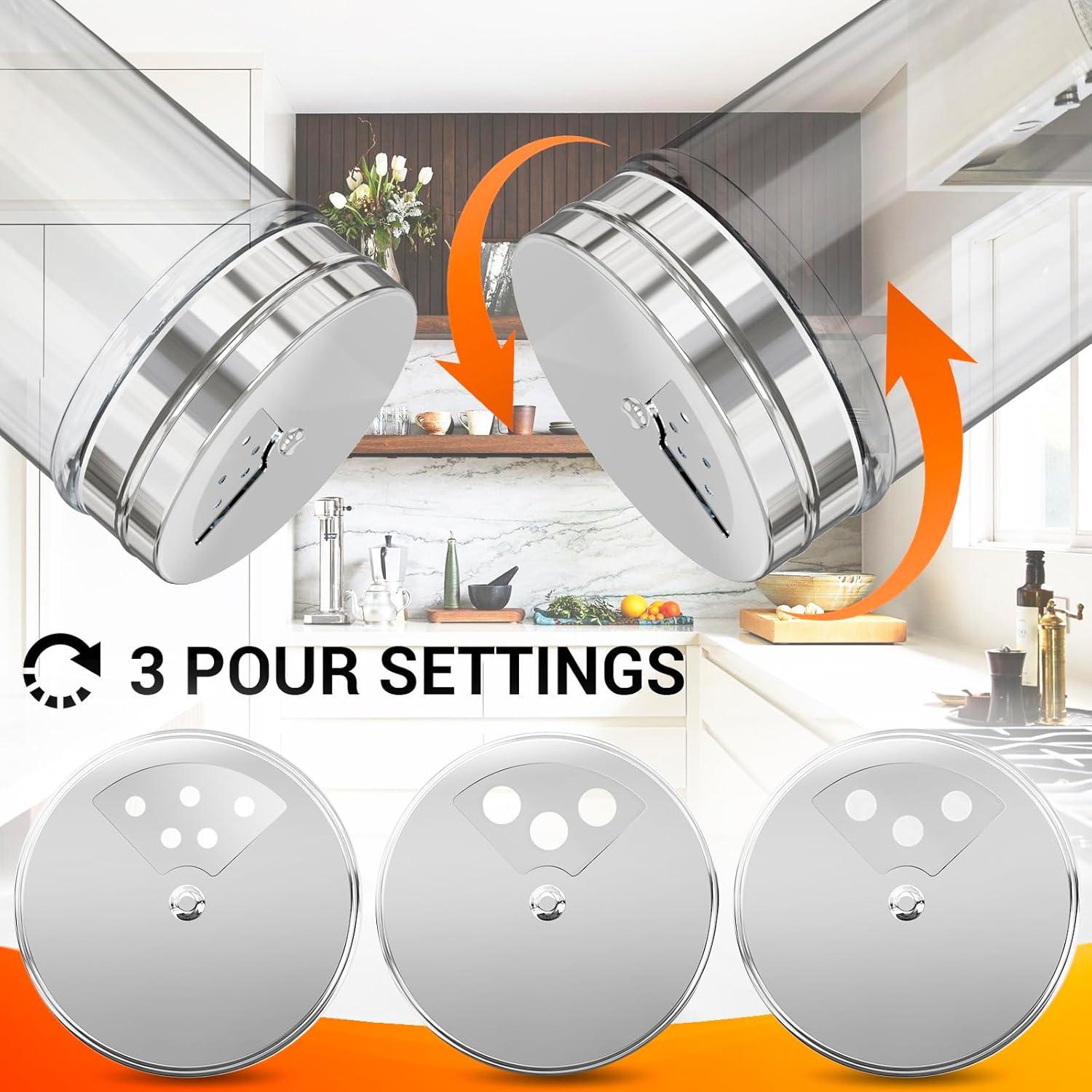 Set de 3 Tarros de Especias de Vidrio Segarty 80ml con Etiquetas