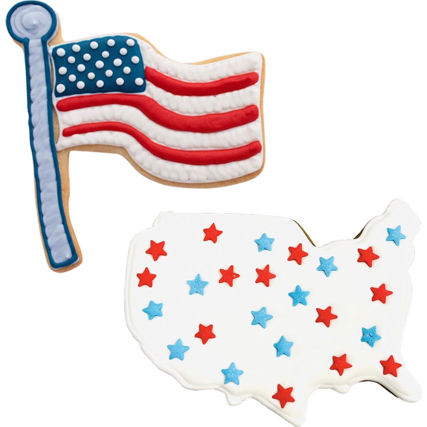 Set de Cortadores de Galletas Ann Clark - Mapa y Bandera EE. UU.