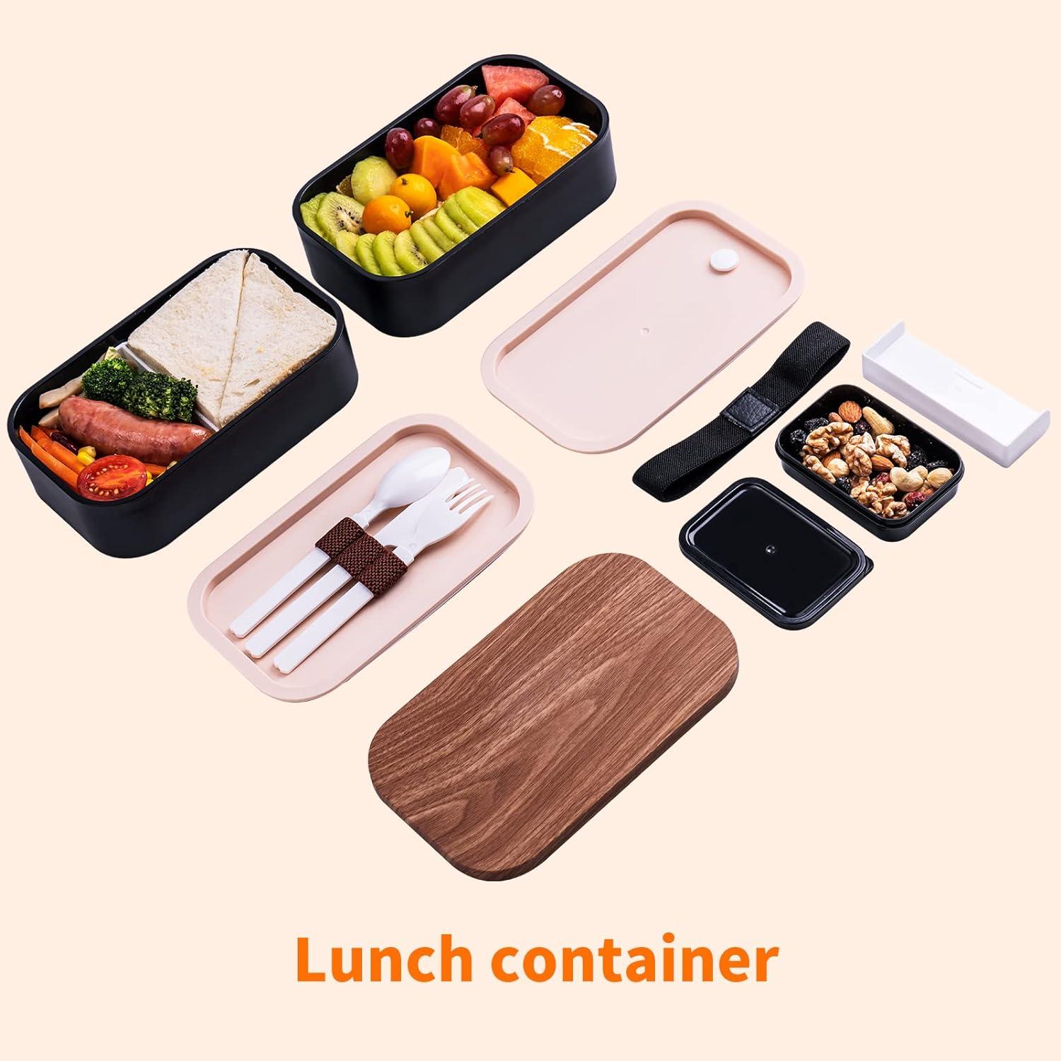 Caja Bento Almuerzo Uybieef 1600ml Negra A Prueba de Fugas