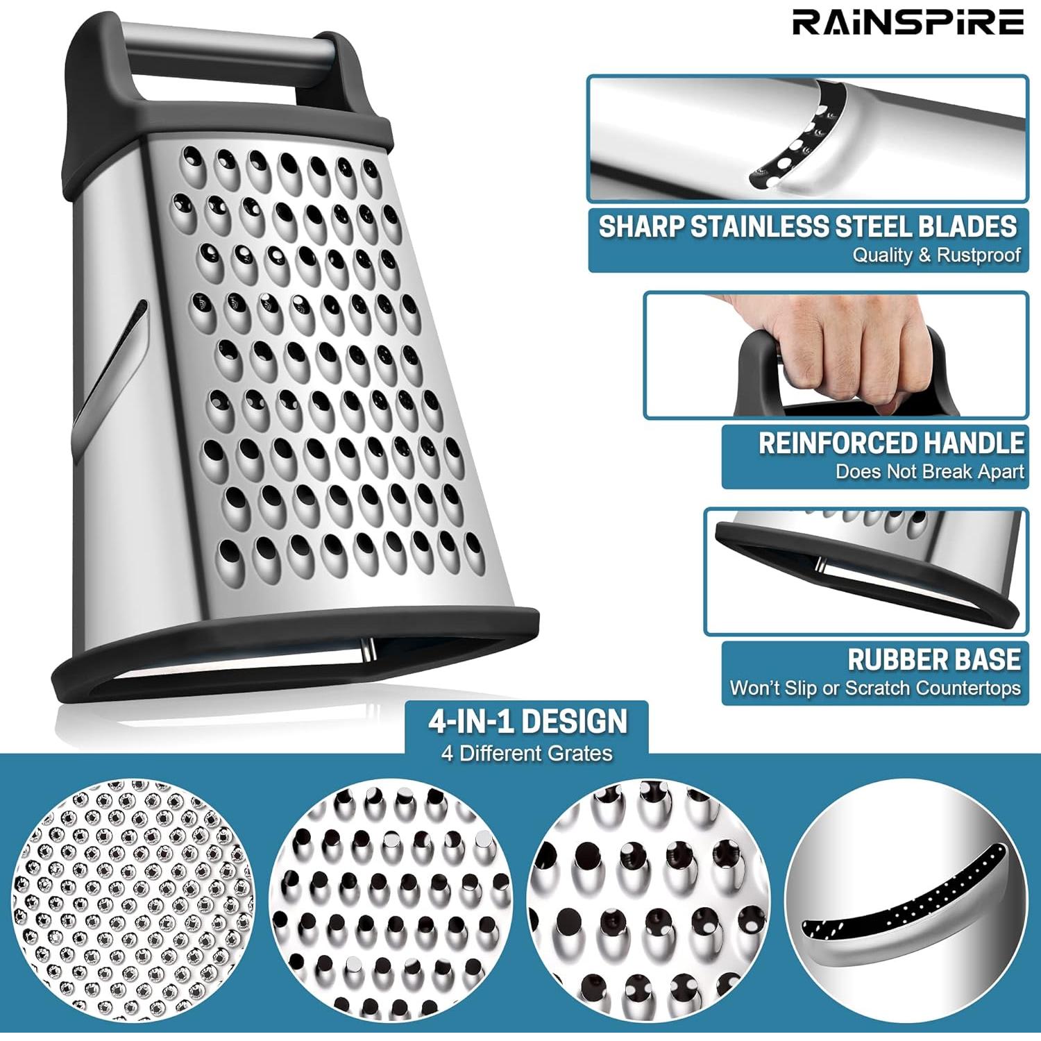 Rallador Profesional Rainspire de Acero Inoxidable 4 Lados