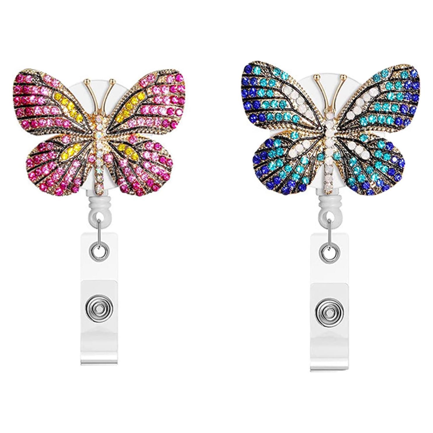 Reel de Insignia Retráctil UTGYRRIK con Strass - Paquete de 2