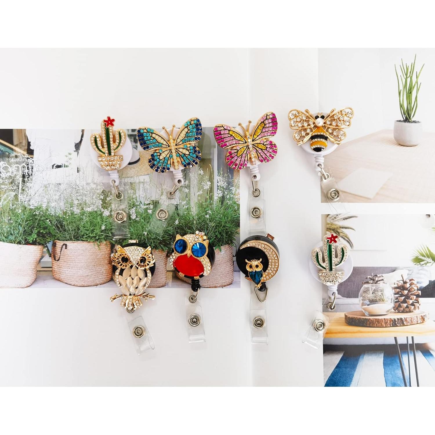 Reel de Insignia Retráctil UTGYRRIK con Strass - Paquete de 2