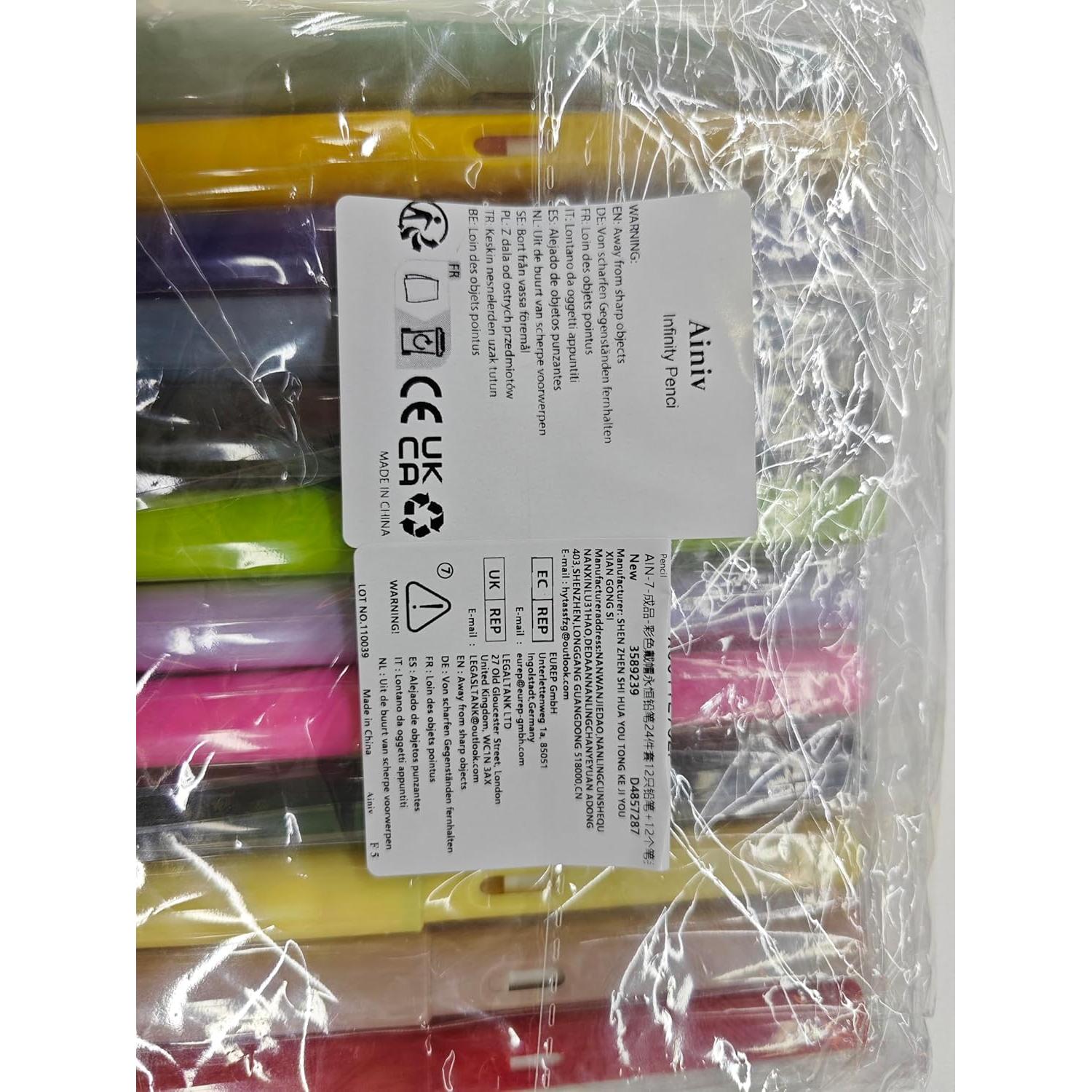 Lápiz Sin Tinta Ainiv, 12 Juegos Coloridos Reutilizables 0.5mm