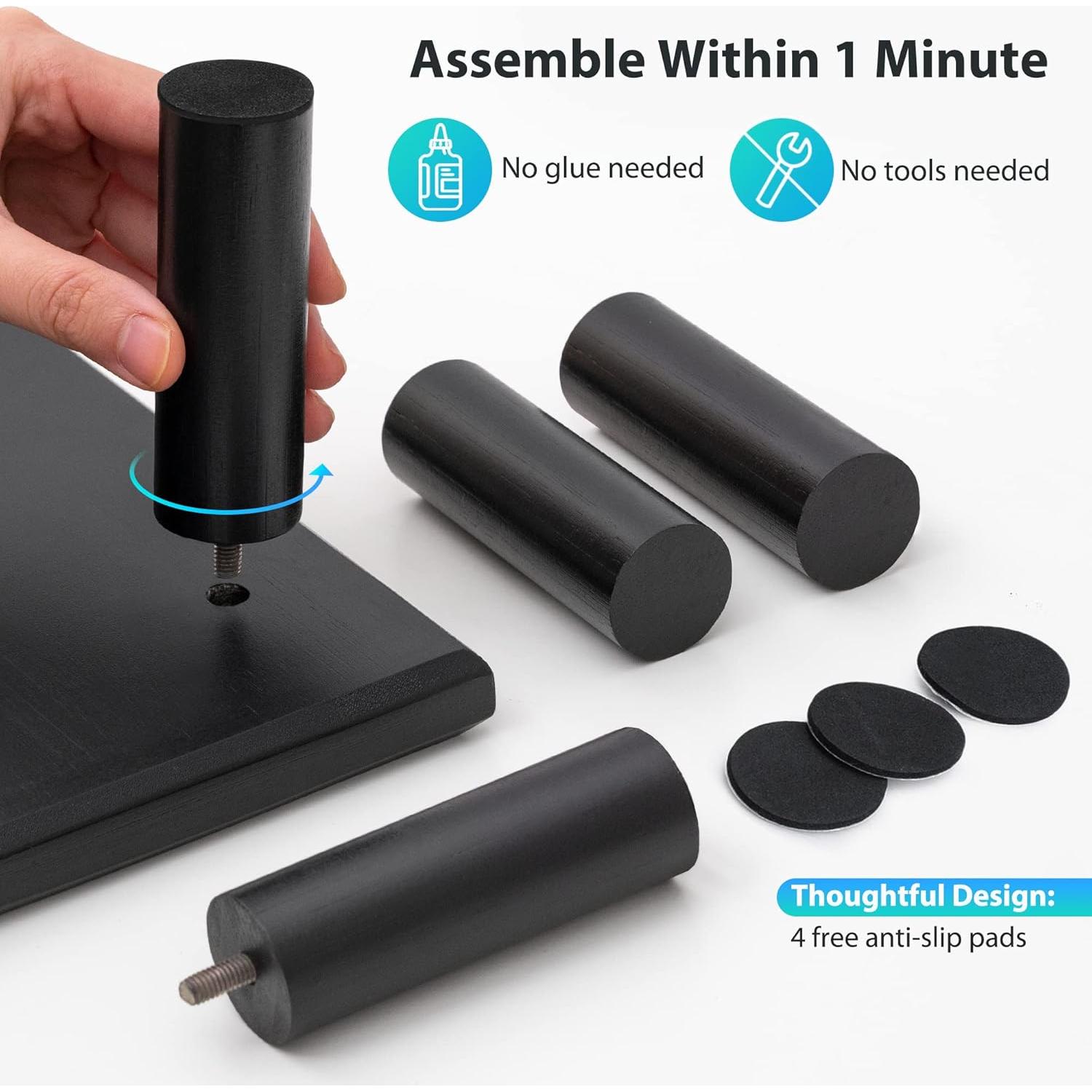 Soporte Elevador Doble para Monitores ROCDEER 100 cm Bambú