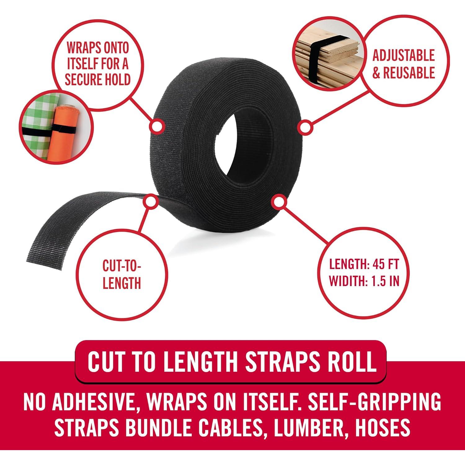 Correas de Agrupamiento VELCRO ONE-WRAP 13.72 m x 3.81 cm Negro