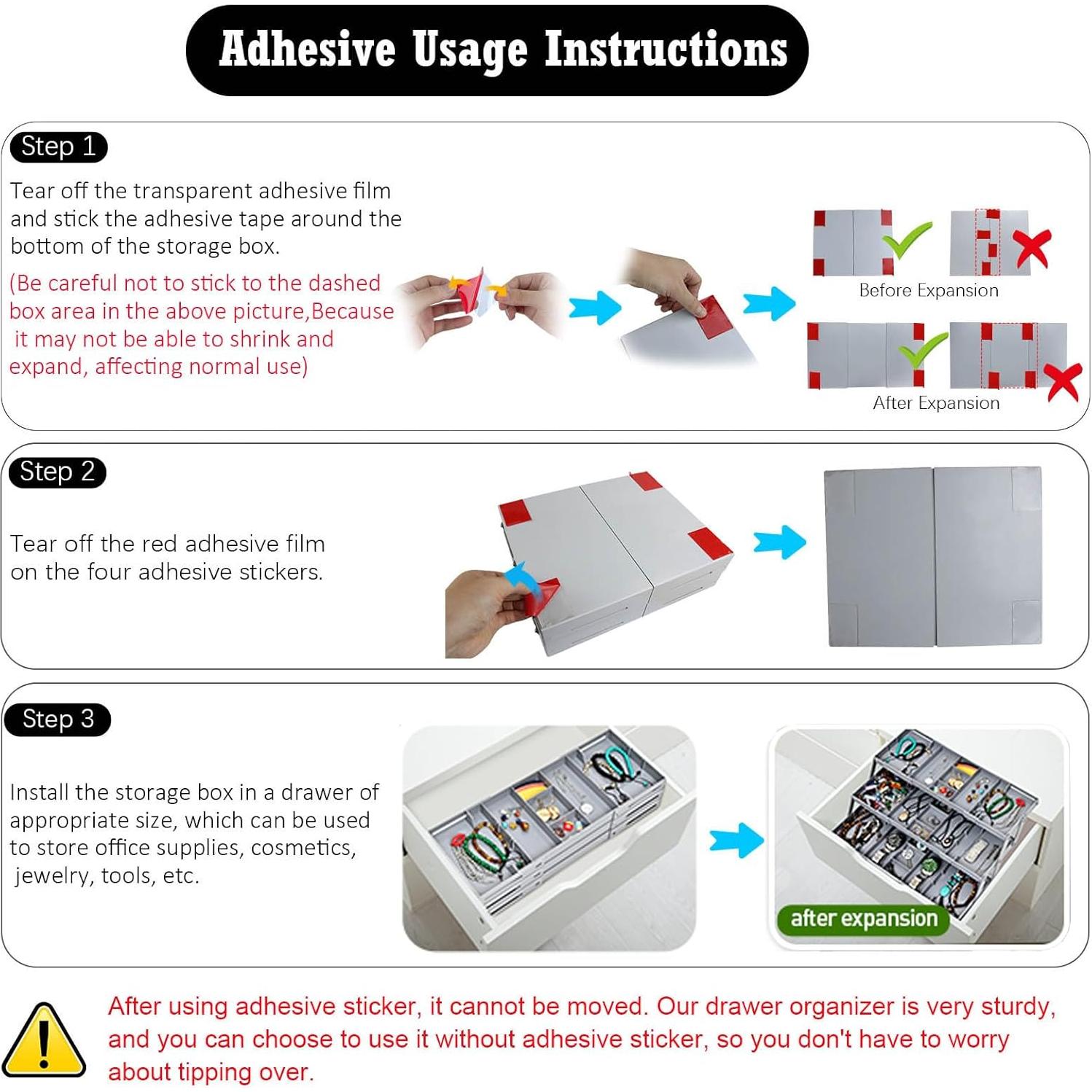 Organizador de Cajones Expandible Gisiyunly 3 Niveles Gris
