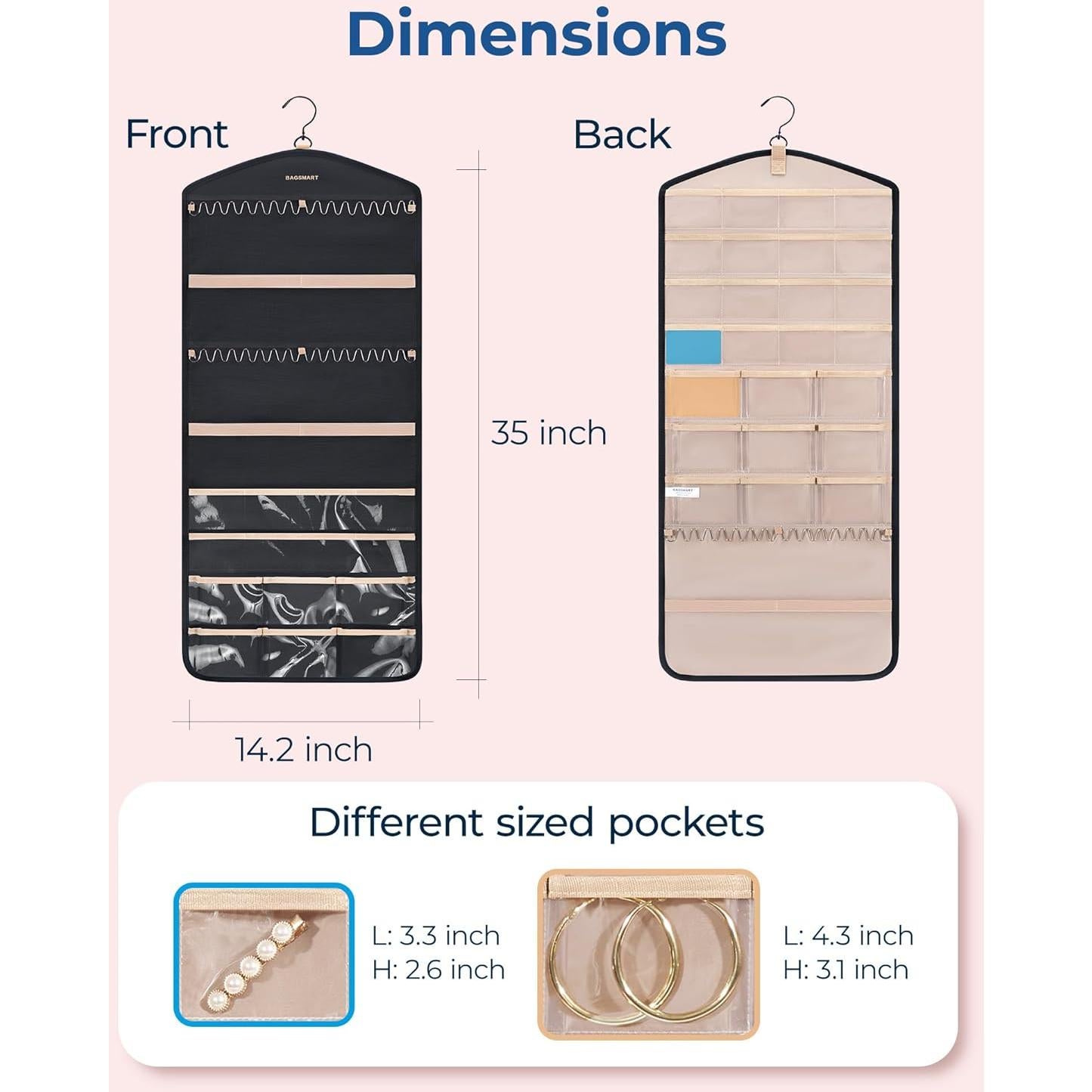 Organizador de Joyería Colgante BAGSMART Grande Negro