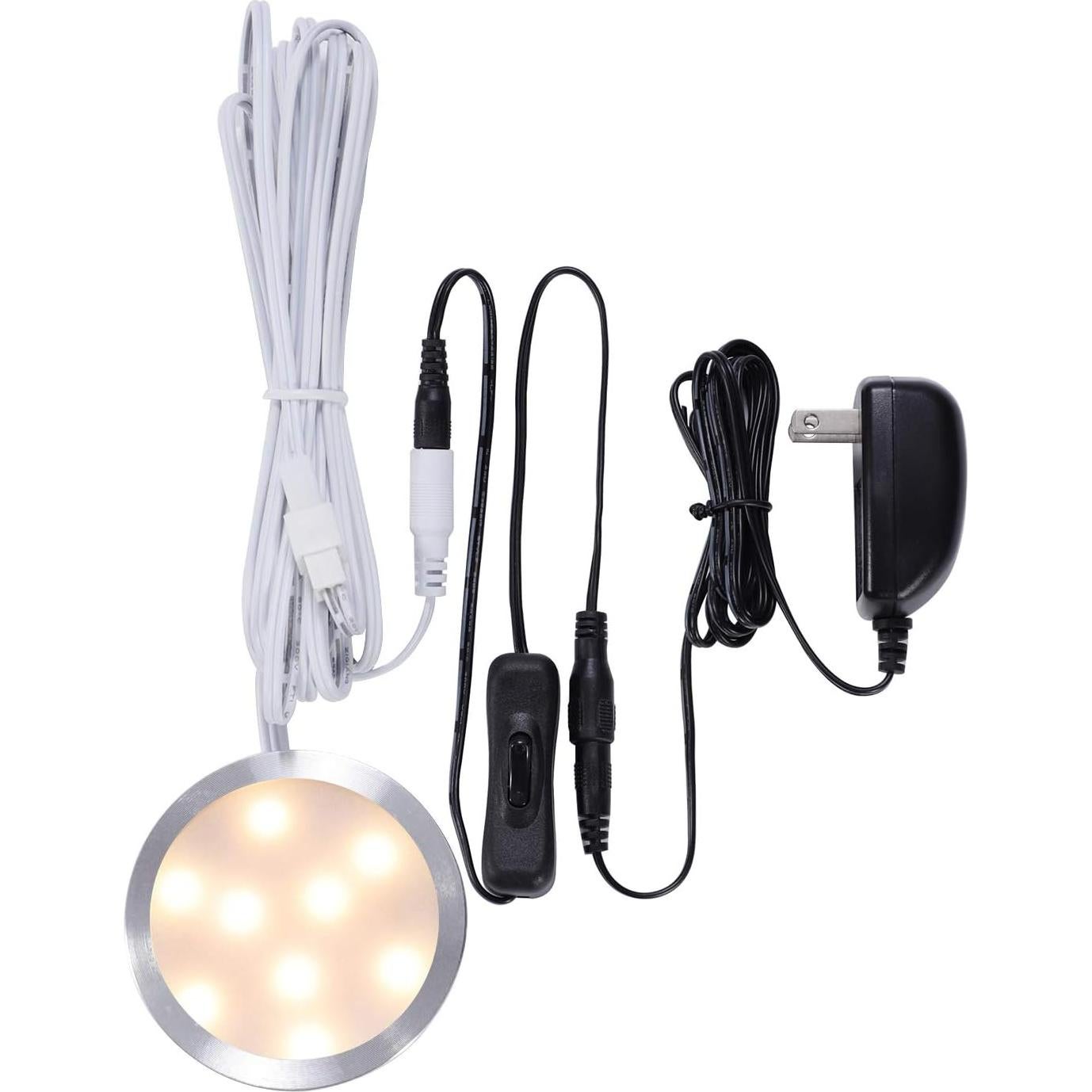 AIBOO Luz LED de Puck 12V Blanco Cálido para Gabinete