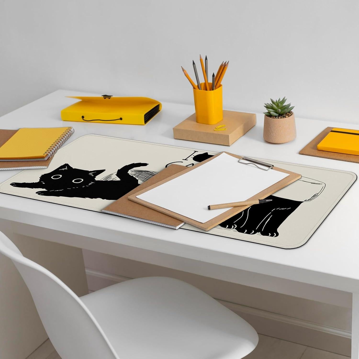 Alfombrilla de Ratón FTSYAD Gato Negro Anime 80x30cm Antideslizante