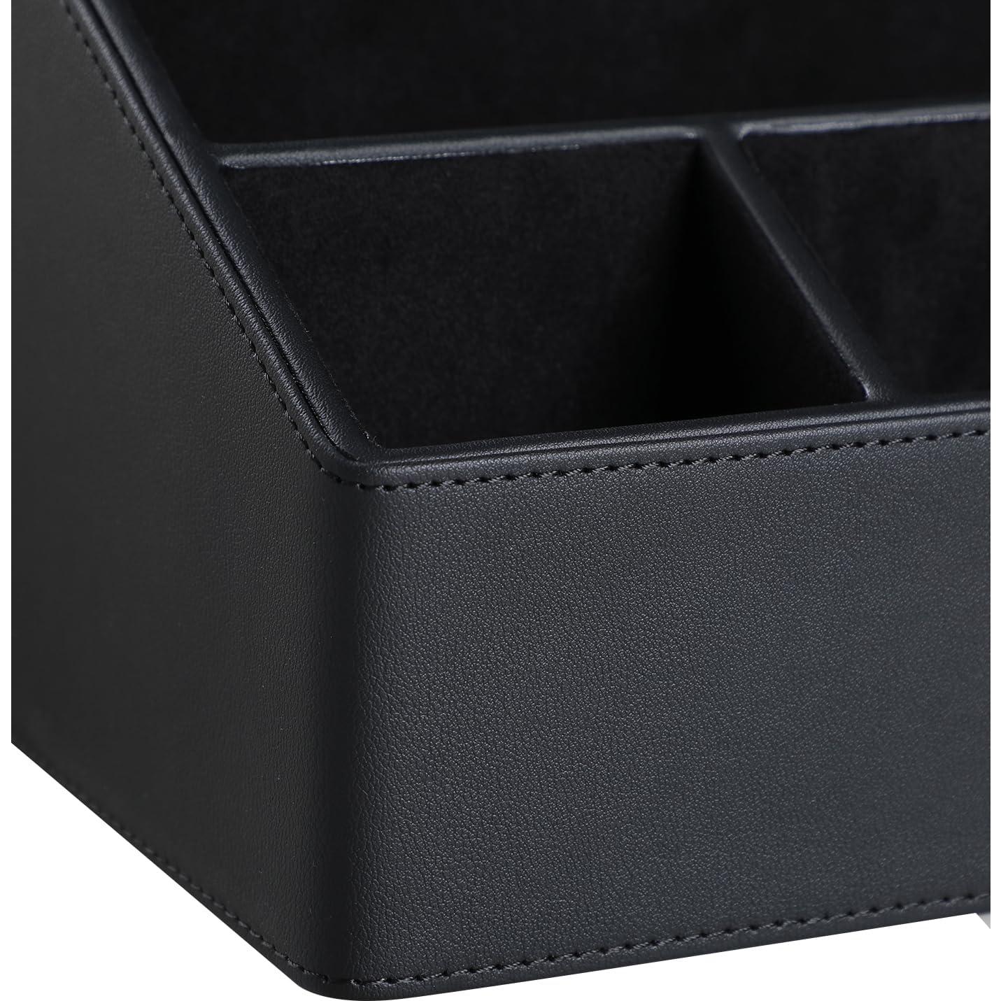 Organizador de Escritorio MEIBOOCH de Cuero PU Negro con 5 Compartimentos