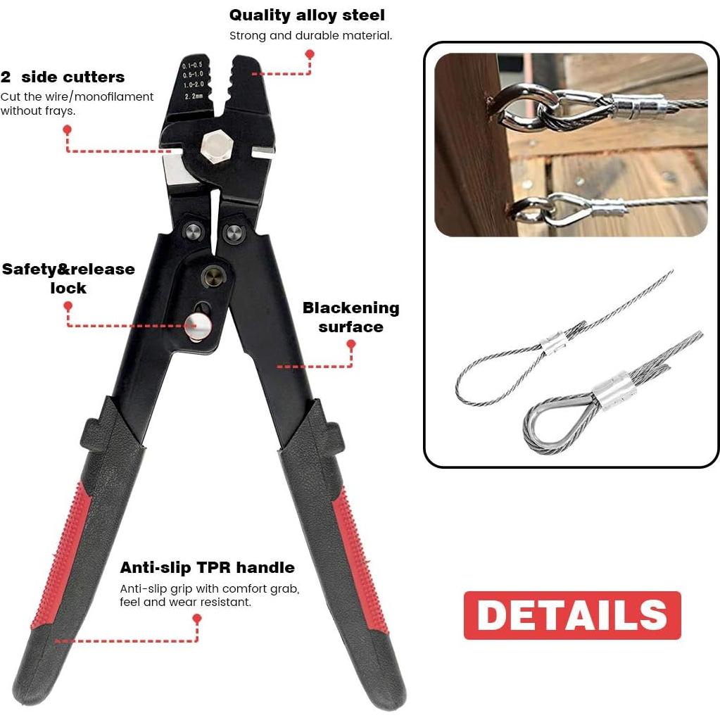 Kit de Crimpado Sanuke con 30.48m Cable Acero Inoxidable 304