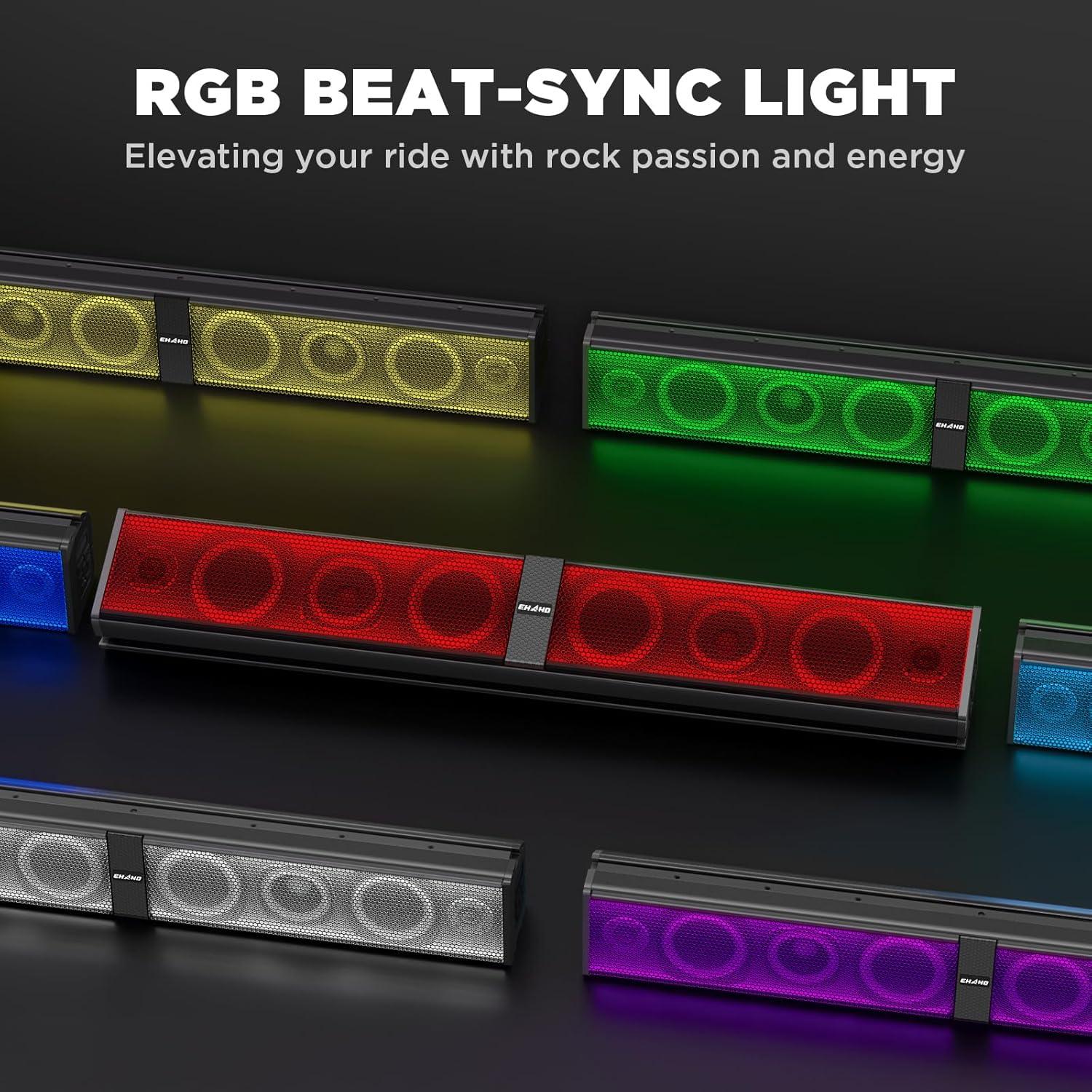 Barra de Sonido UTV Ehaho MT4300 86 cm Bluetooth IP66 RGB