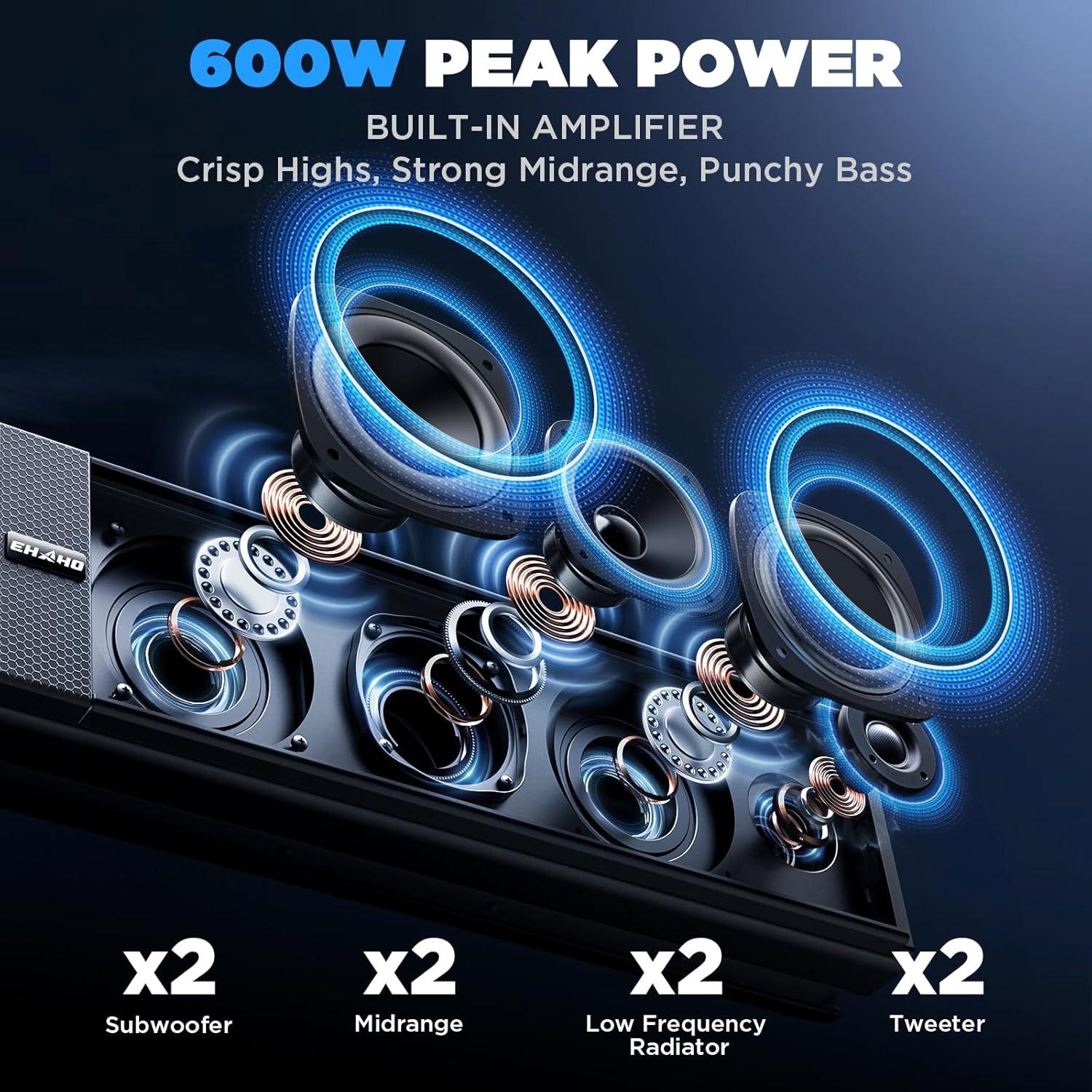 Barra de Sonido UTV Ehaho MT4300 86 cm Bluetooth IP66 RGB