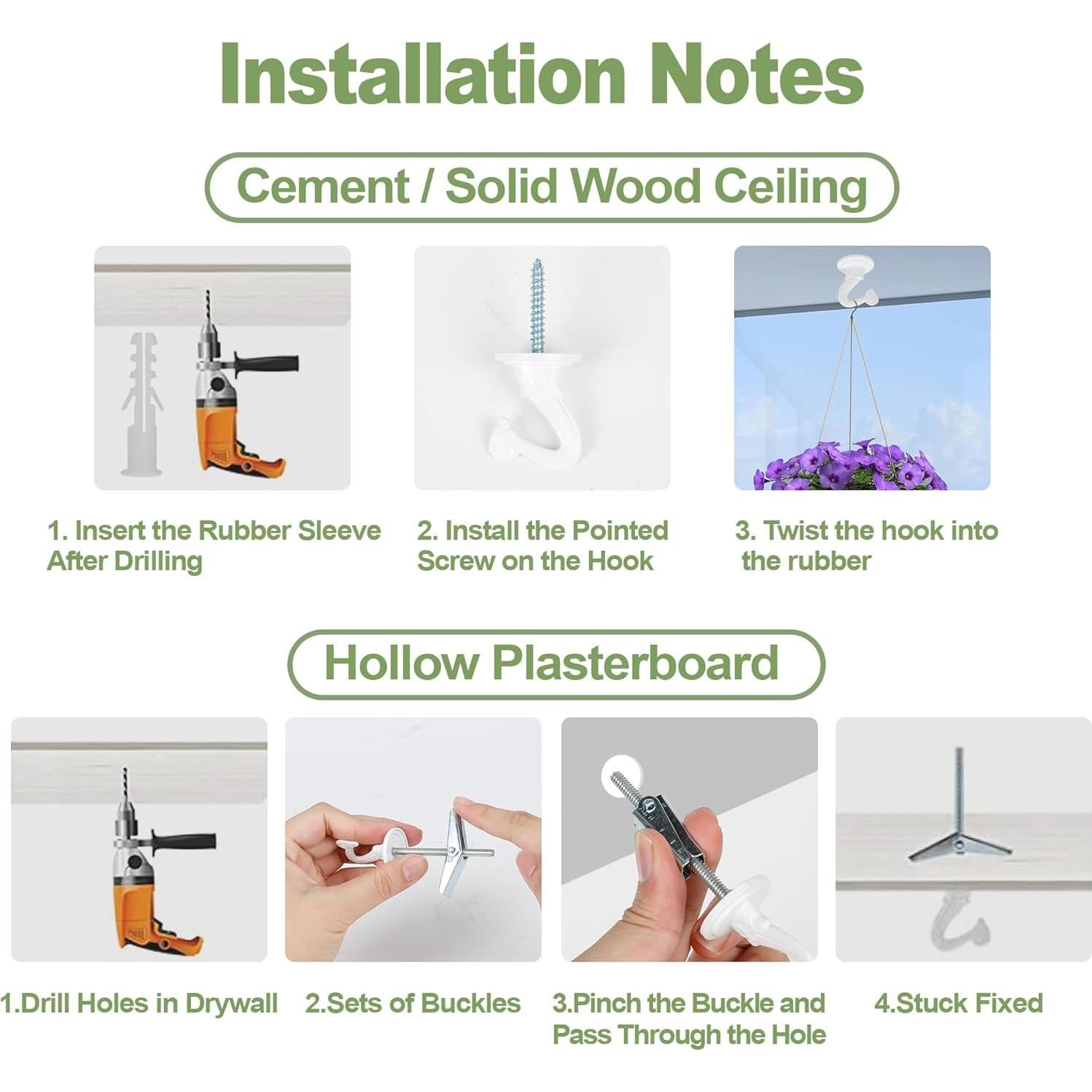 Ganchos de Techo Aidoclip - Alta Resistencia 10 pcs Blanco