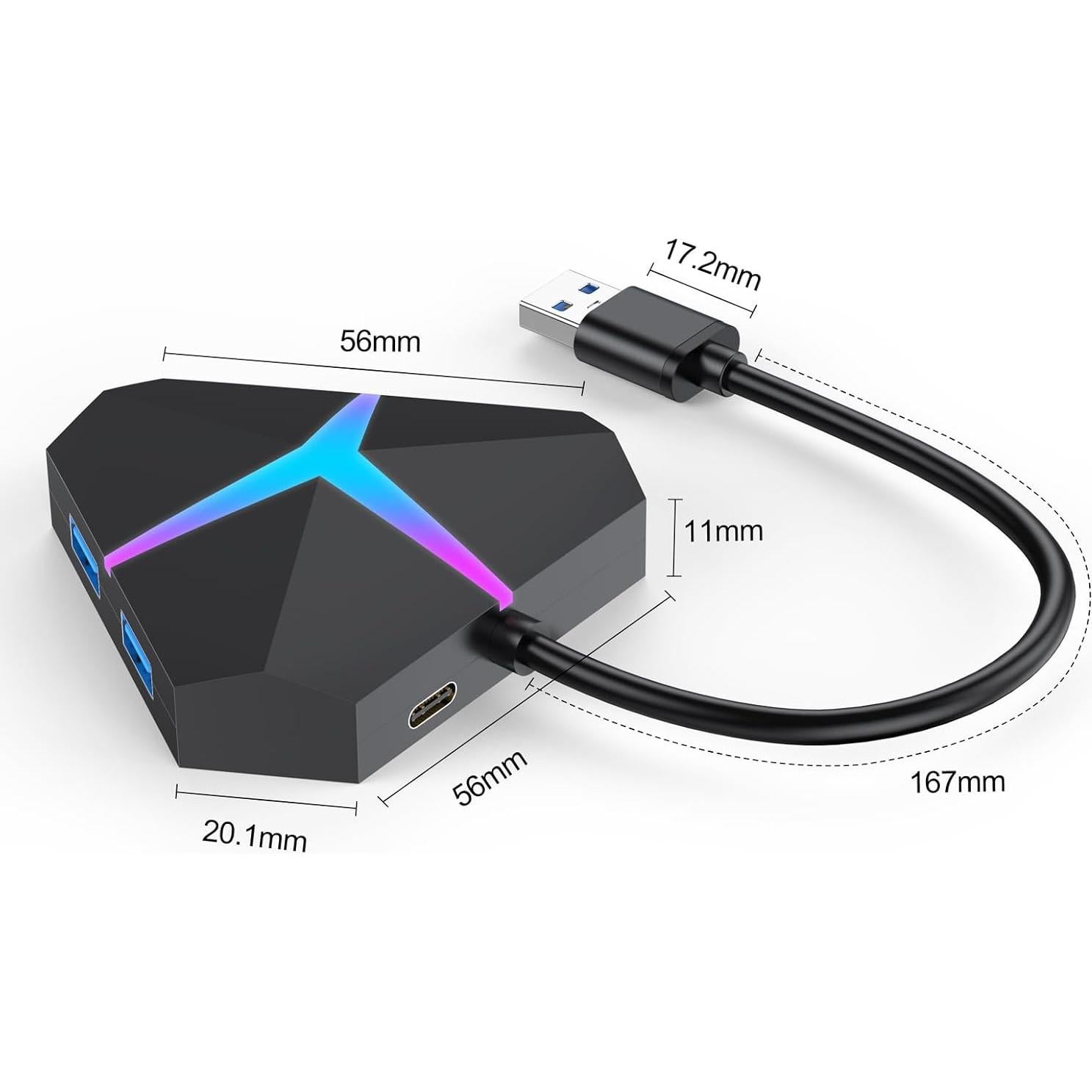 Hub USB 3.0 FEMORO 4 Puertos Alta Velocidad 5Gbps